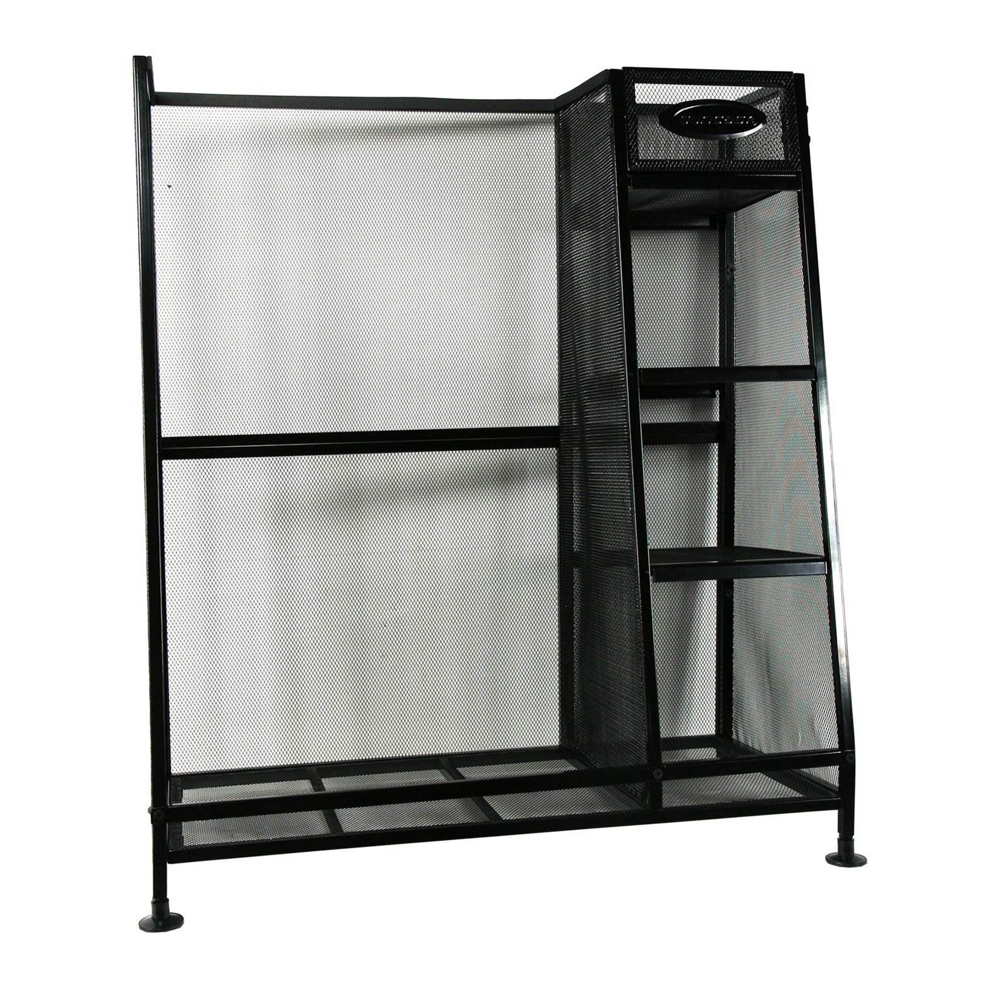 Suncast GO3216D Metal Golf Equipment Organizer Storage Rack w/ 3 Shelves, Black - VMInnovations
