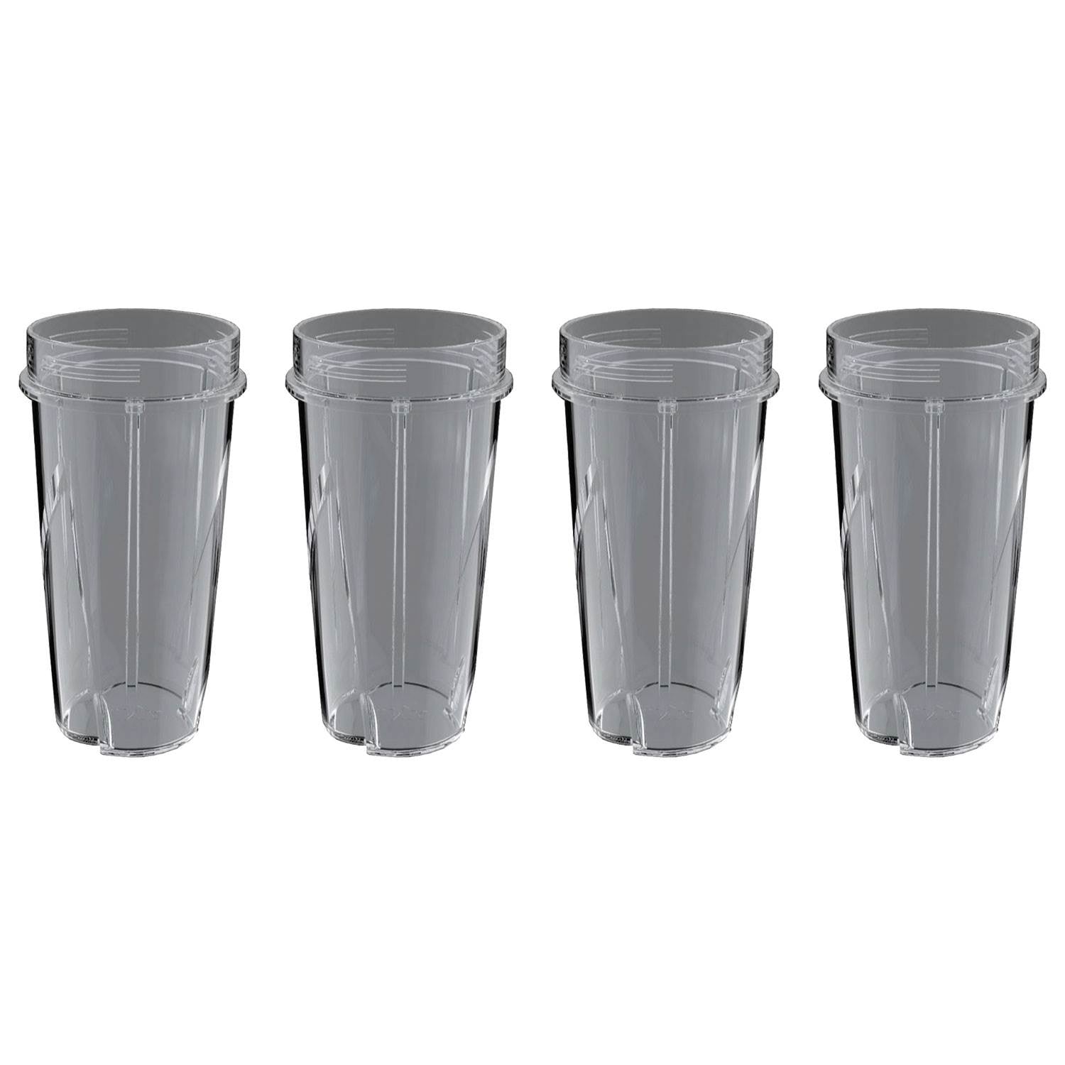 Ninja 16 Ounce Nutri Ninja System Pulse Blender Replacement Cup w/o Lid (4 Pack)