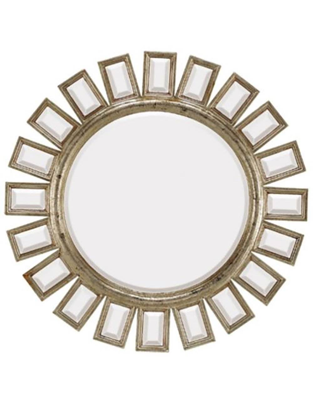 Majestic Mirror Contemporary Round Silver Beveled Decorative Mirror (Open Box)