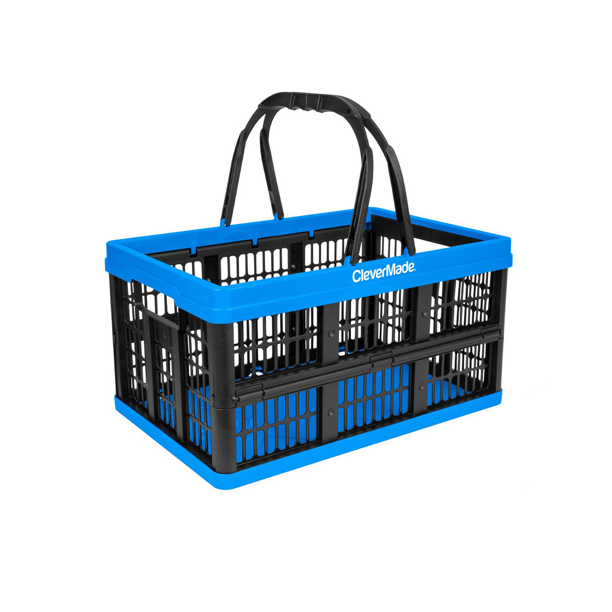 CleverMade 16L Collapsible Shopping Basket, Neptune Blue (3-Pack) (Open Box)