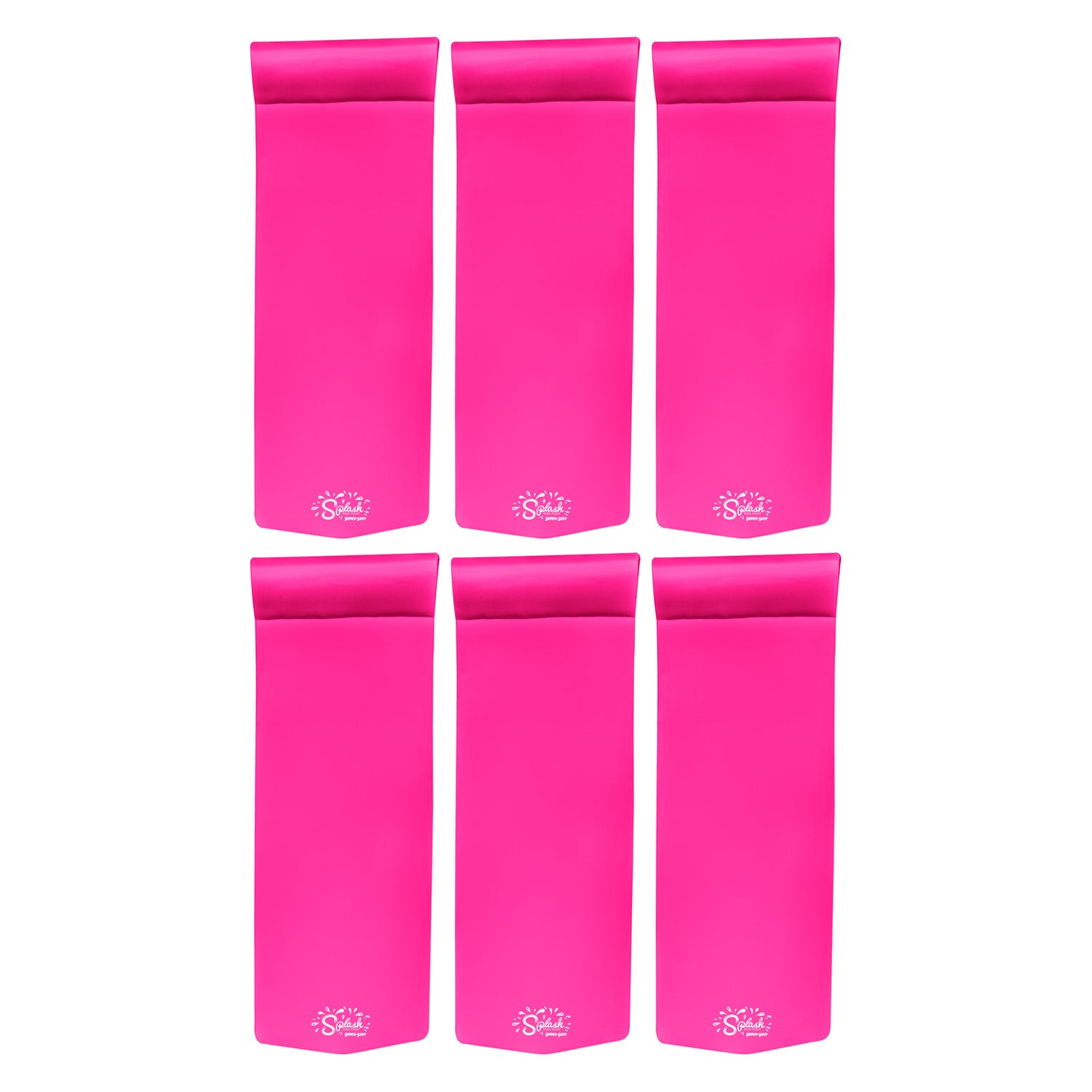 TRC Splash 70 Inch Foam Raft Lounger Pool Lake Float, Flamingo Pink (6 Pack) - VMInnovations