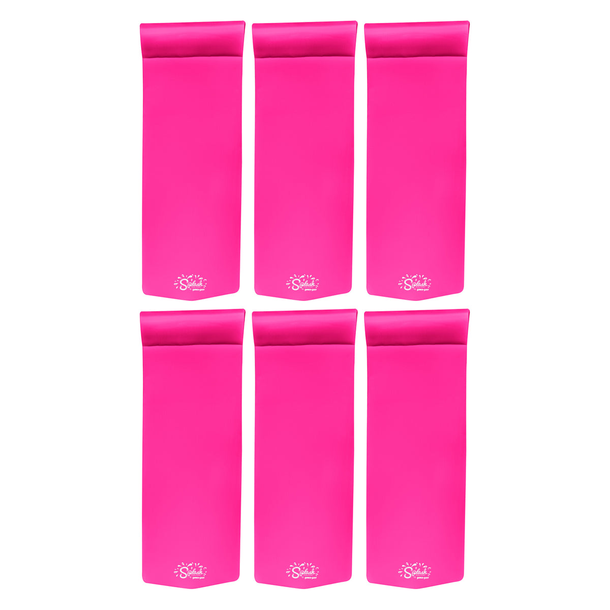 TRC Splash 70 Inch Foam Raft Lounger Pool Lake Float, Flamingo Pink (6 Pack)