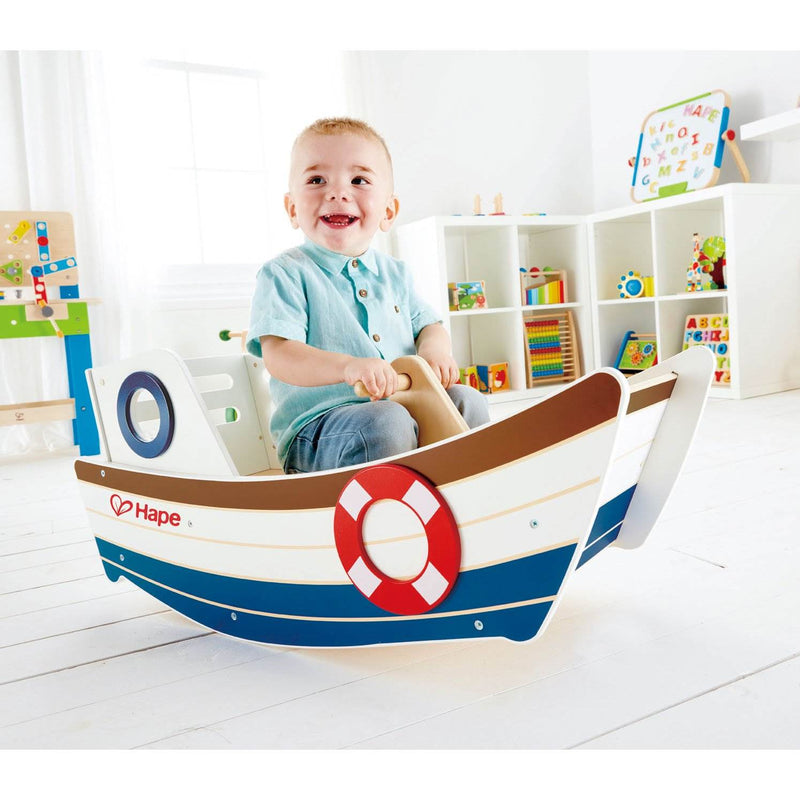 Hape High Seas Early Explorer Wooden Rocker Rocking Ride On Toddler Toy Boat - VMInnovations