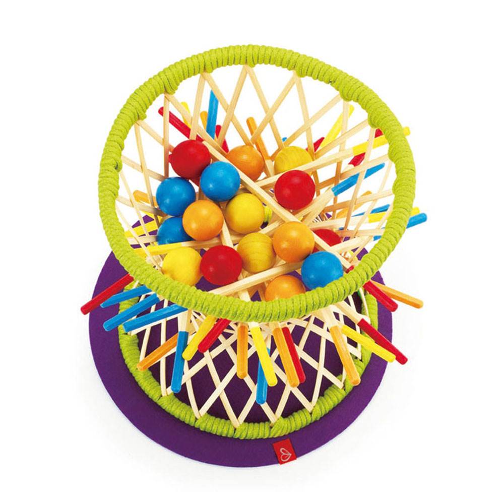 Hape Eco Design Bamboo Sticks & Tumbling Ball Strategy Pallina Game (Open Box) - VMInnovations
