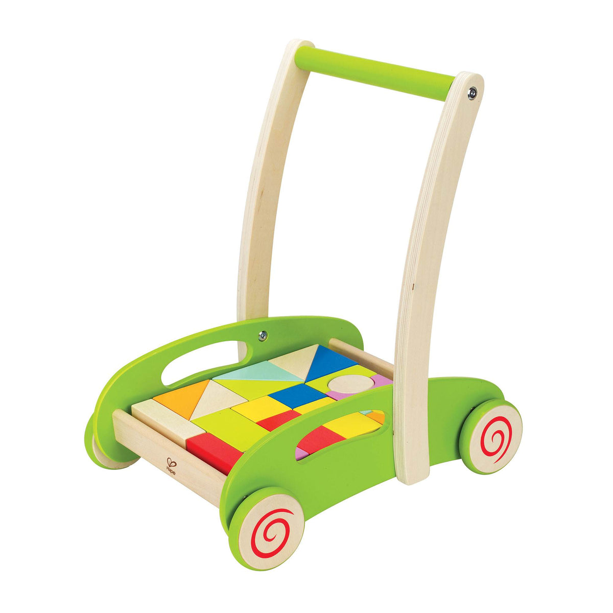 Hape Toys Block & Roll Toddler Push & Pull Walker Cart w/ Wooden Blocks (Used)