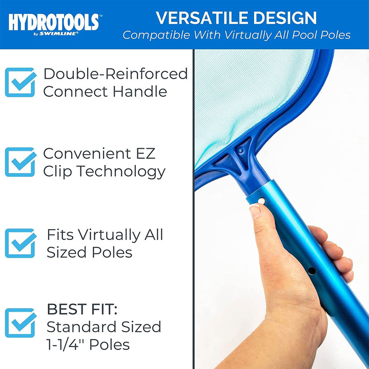 Swimline HydroTools Professional Leaf Skimmer Mesh Net for Swimming Pools, Blue - VMInnovations