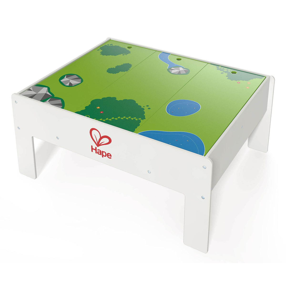 Hape Railway Play and Stow Wooden Train Set Activity & Toy Storage Play Table (Refurbished)