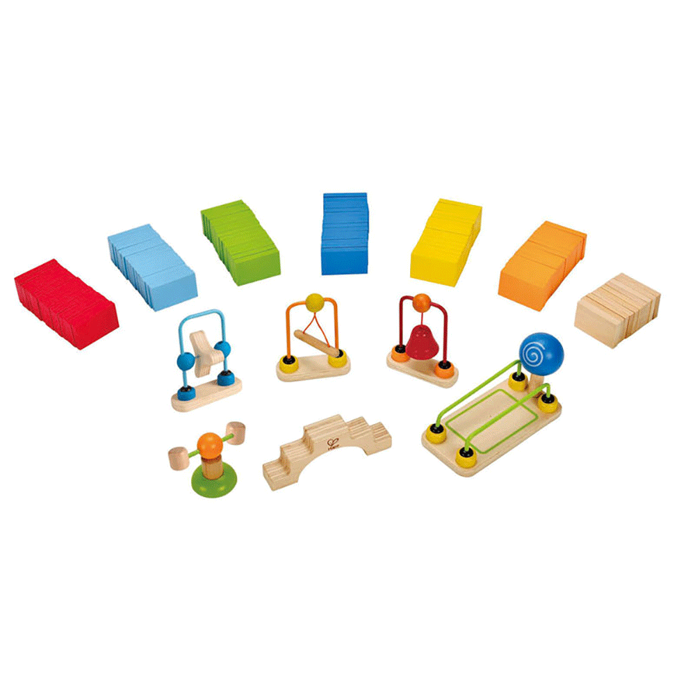 Hape Dynamo Colorful Wooden Dominoes Trail Building Learning Set (Open Box)