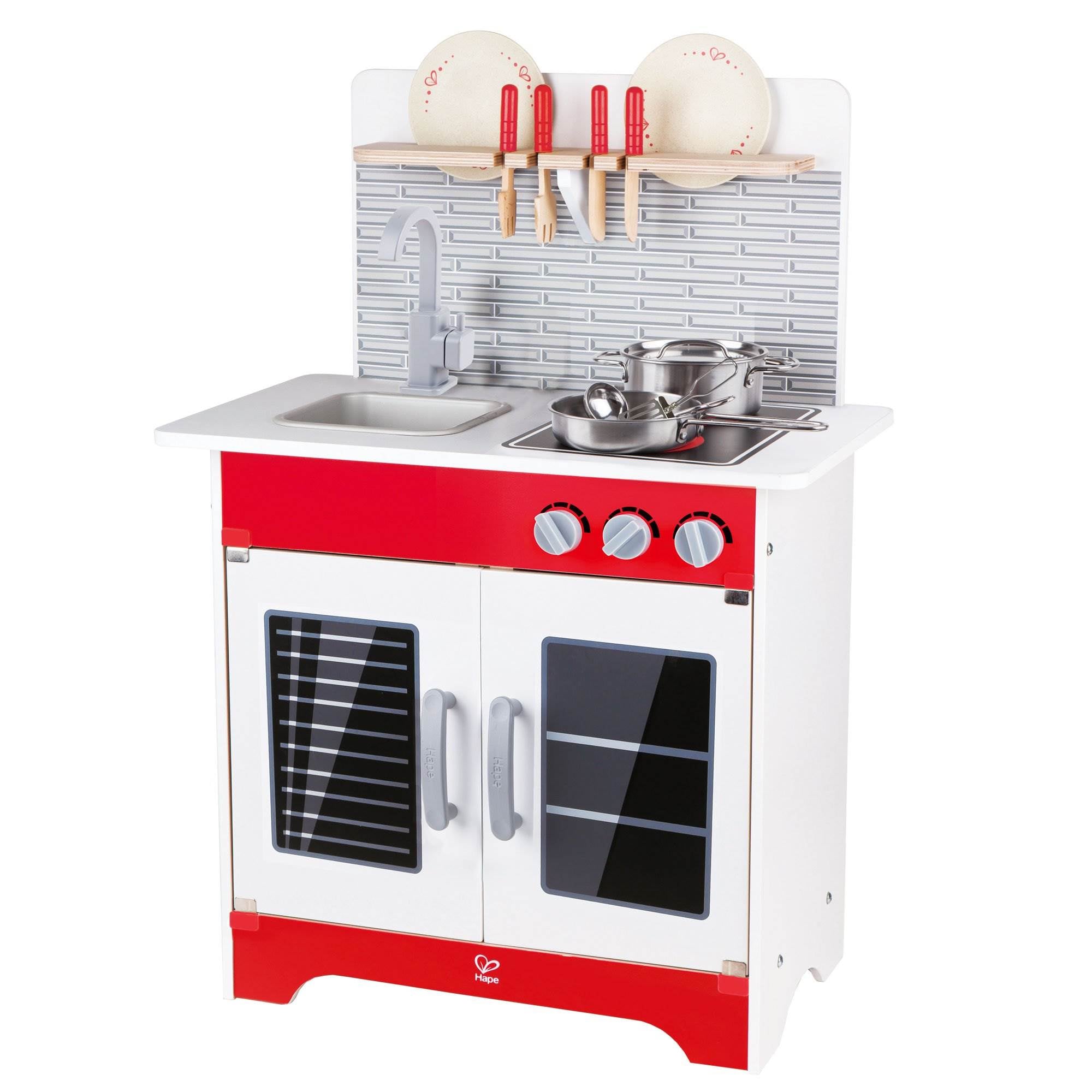 Hape Wooden City Cafe Kids Pretend Play Cooking Kitchen Playset (Open Box)