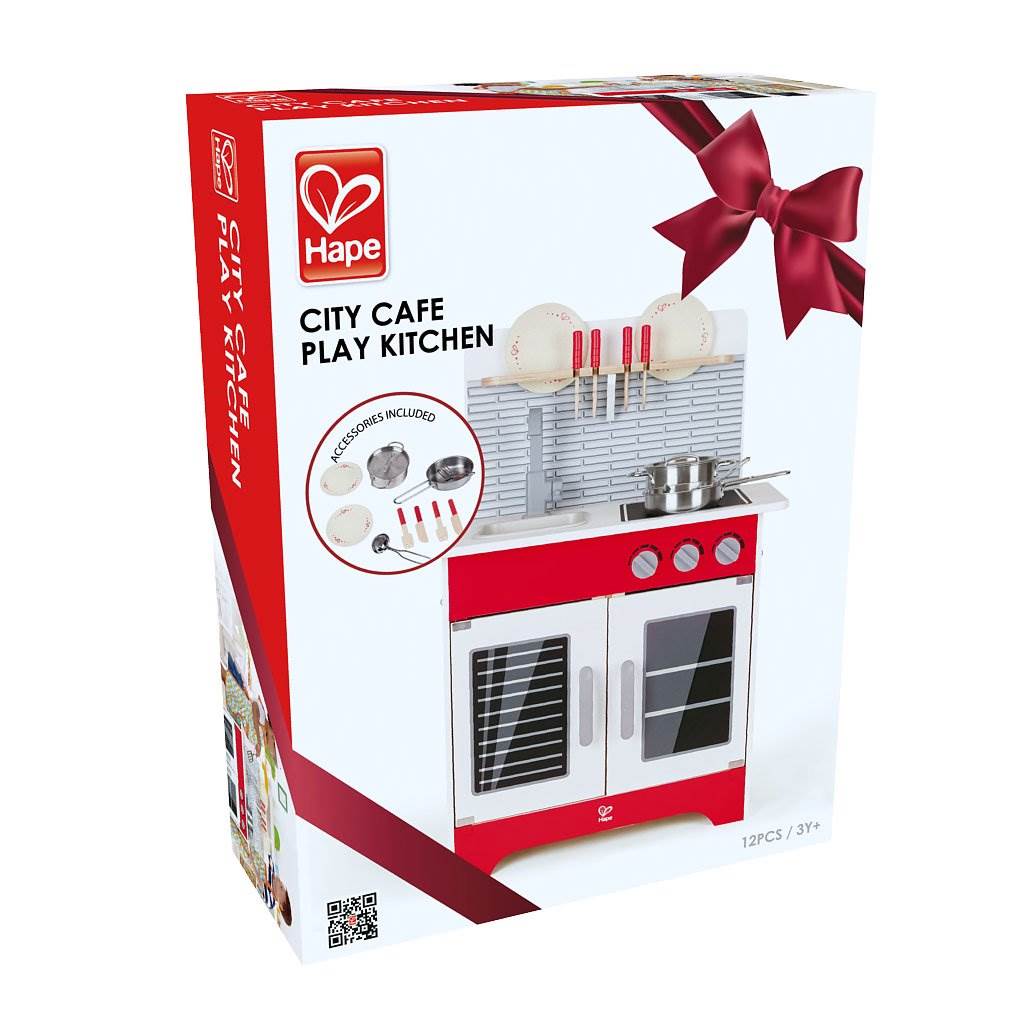 Hape Wooden City Cafe Kids Pretend Play Cooking Kitchen Playset (Open Box)