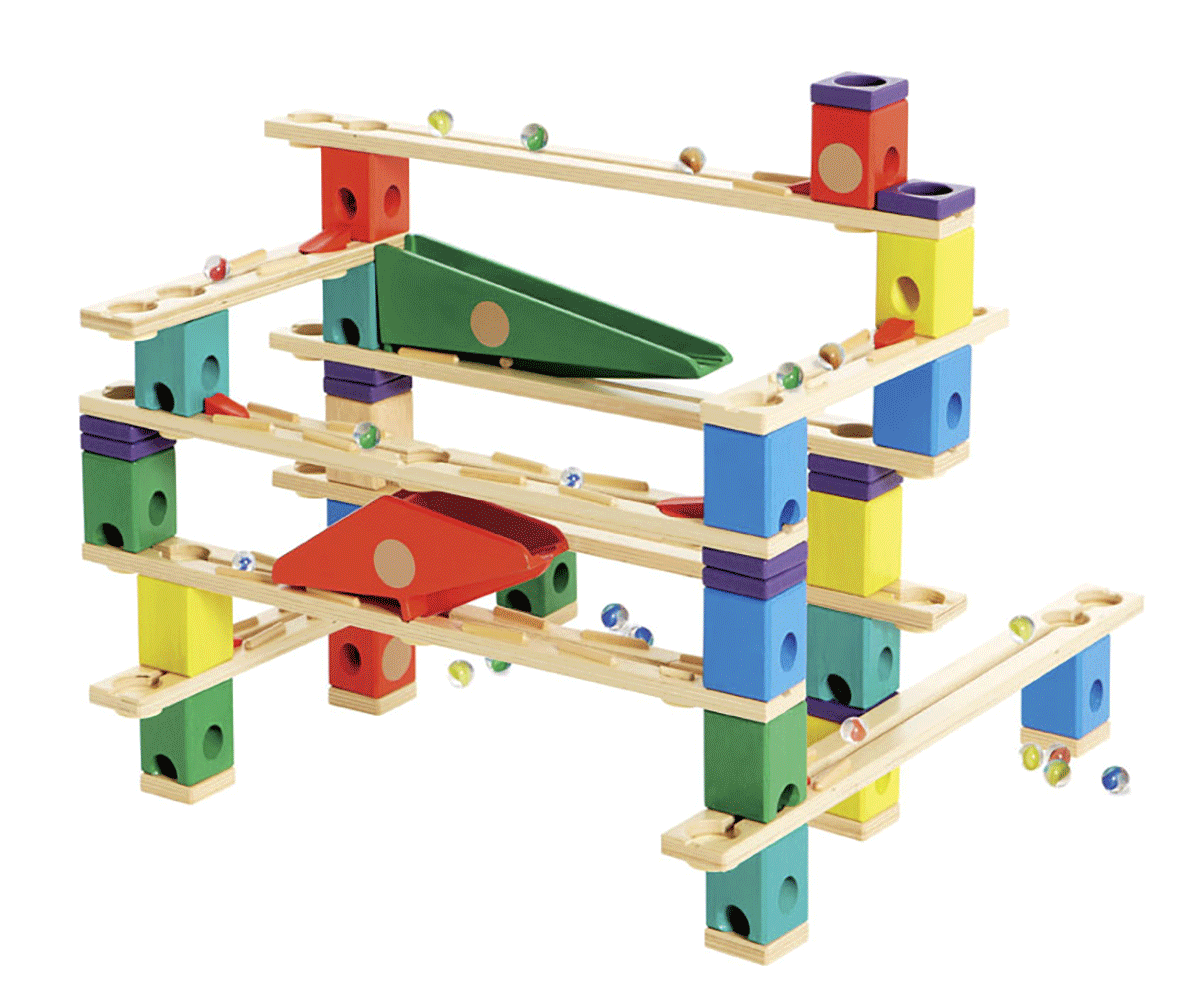 Hape Quadrilla Vertigo Wooden Marble Run Race Maze Construction Set (Open Box)
