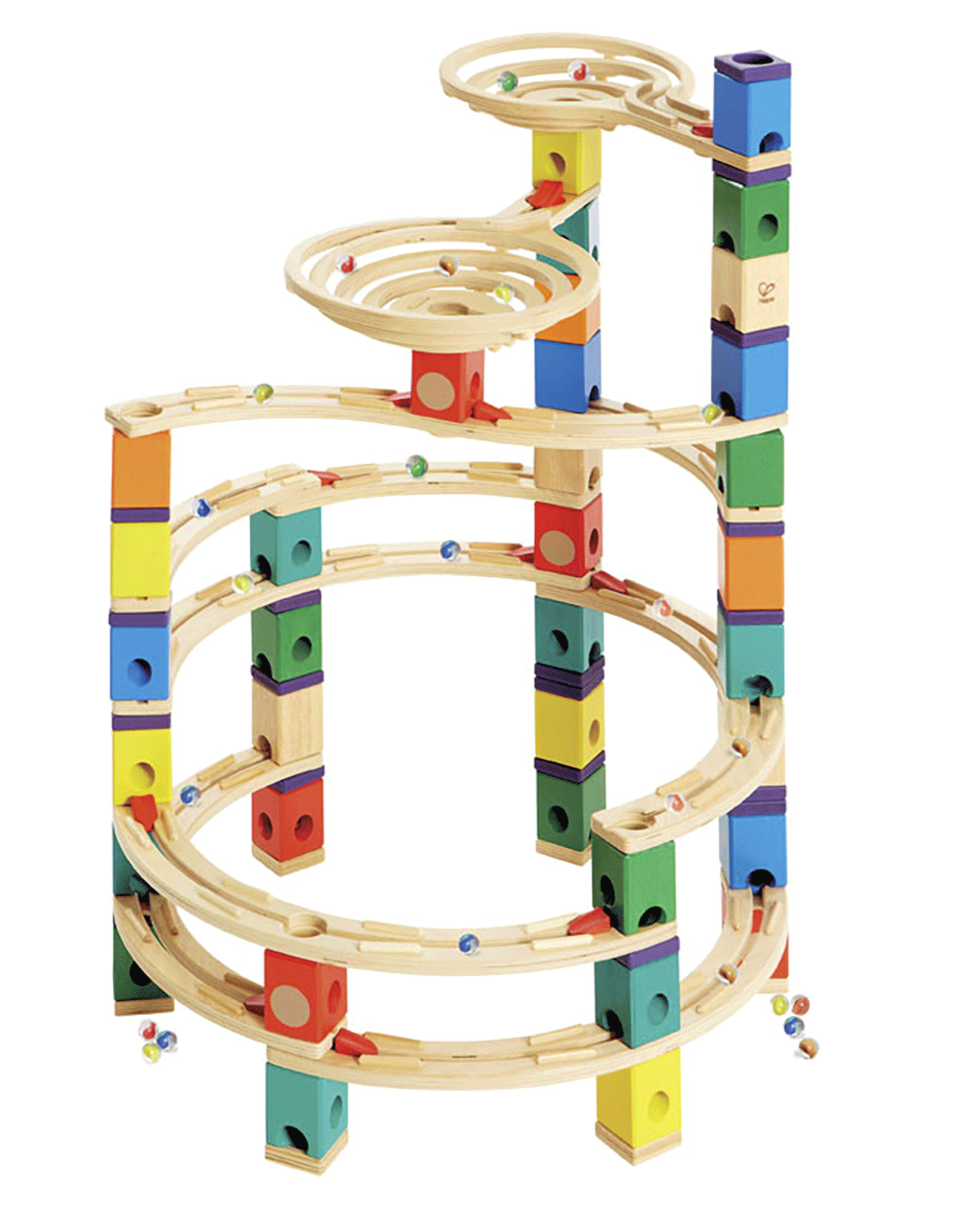 Hape Quadrilla Vertigo Wooden Marble Run Race Maze Construction Set (Open Box)