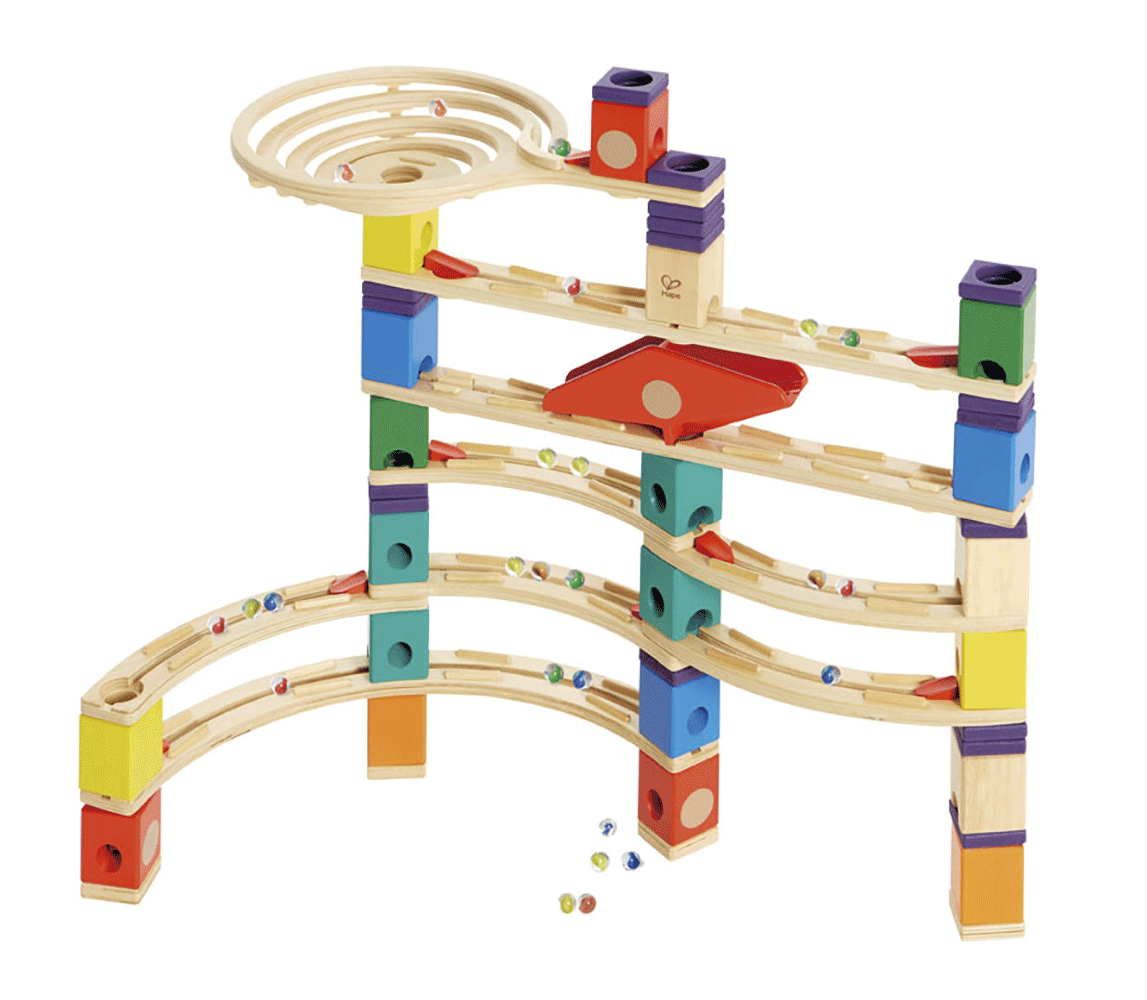 Hape Quadrilla Vertigo Wooden Marble Run Race Maze Construction Set (Open Box)
