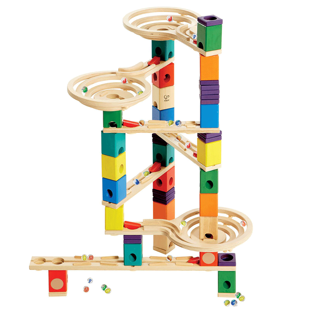 Hape Quadrilla Vertigo Wooden Marble Run Race Maze Construction Set (Open Box)