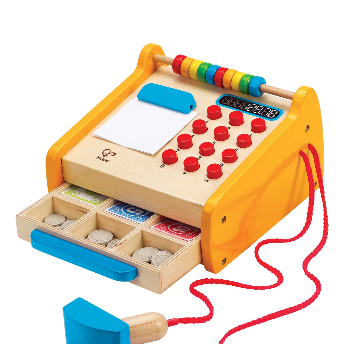 Hape Toys Kids Wooden Checkout Store Cash Register Educational Pretend Playset (Refurbished)
