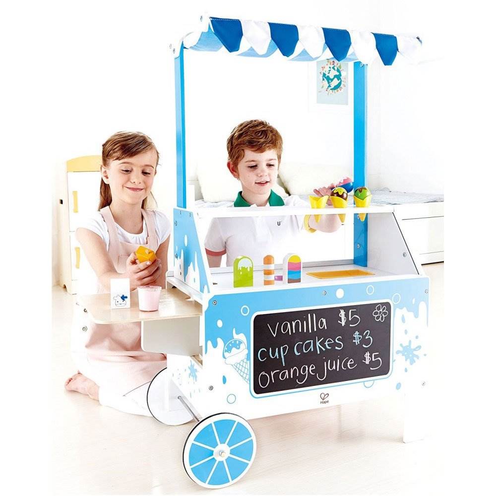Hape Kids Wooden Ice Cream Stand Toy Play Set with Accessories (Open Box)