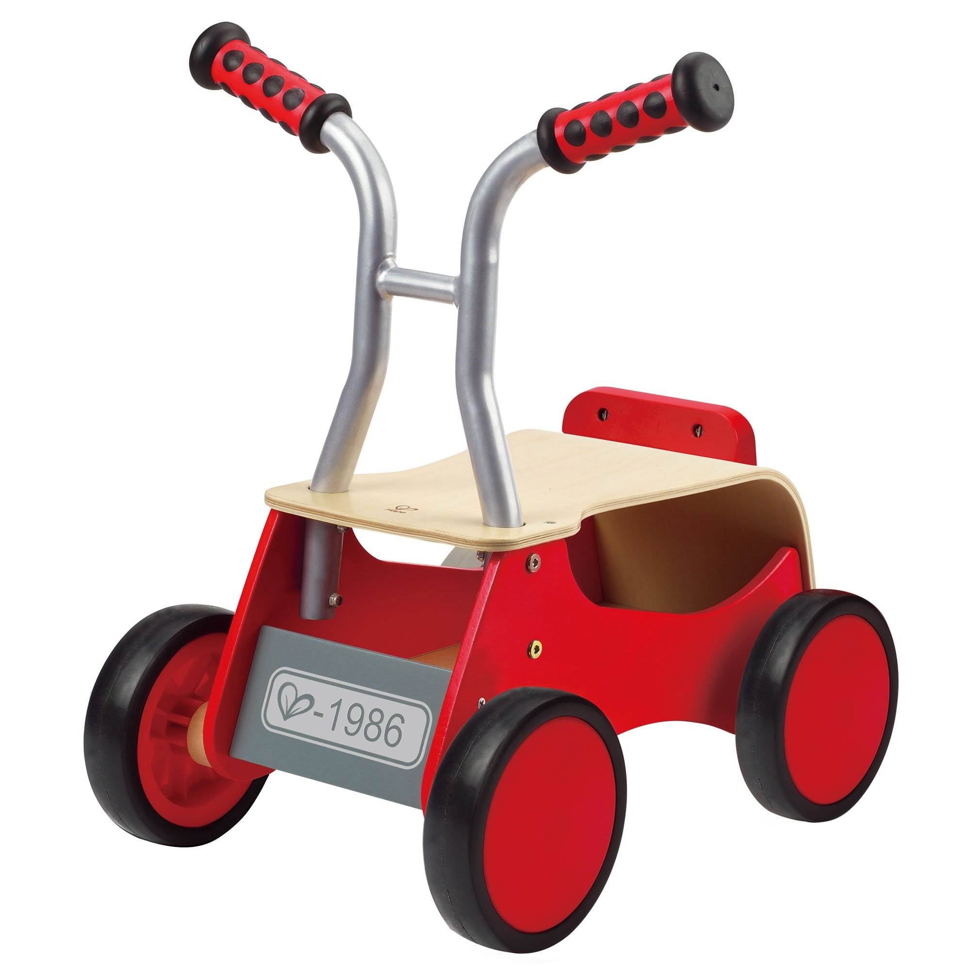 Hape Little Red Rider Toddler Wooden 4 Wheel Ride-on or Push Bike (Open Box)
