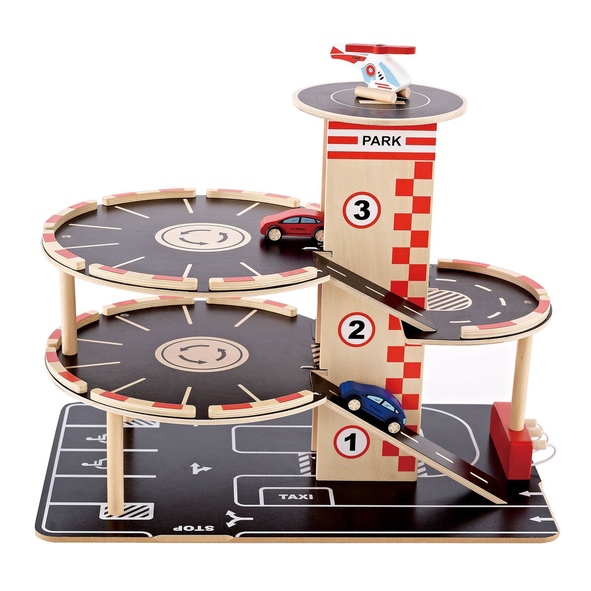 Hape Park & Go Toddler Kids Wooden Toy Car Parking Garage Play Set (Open Box)