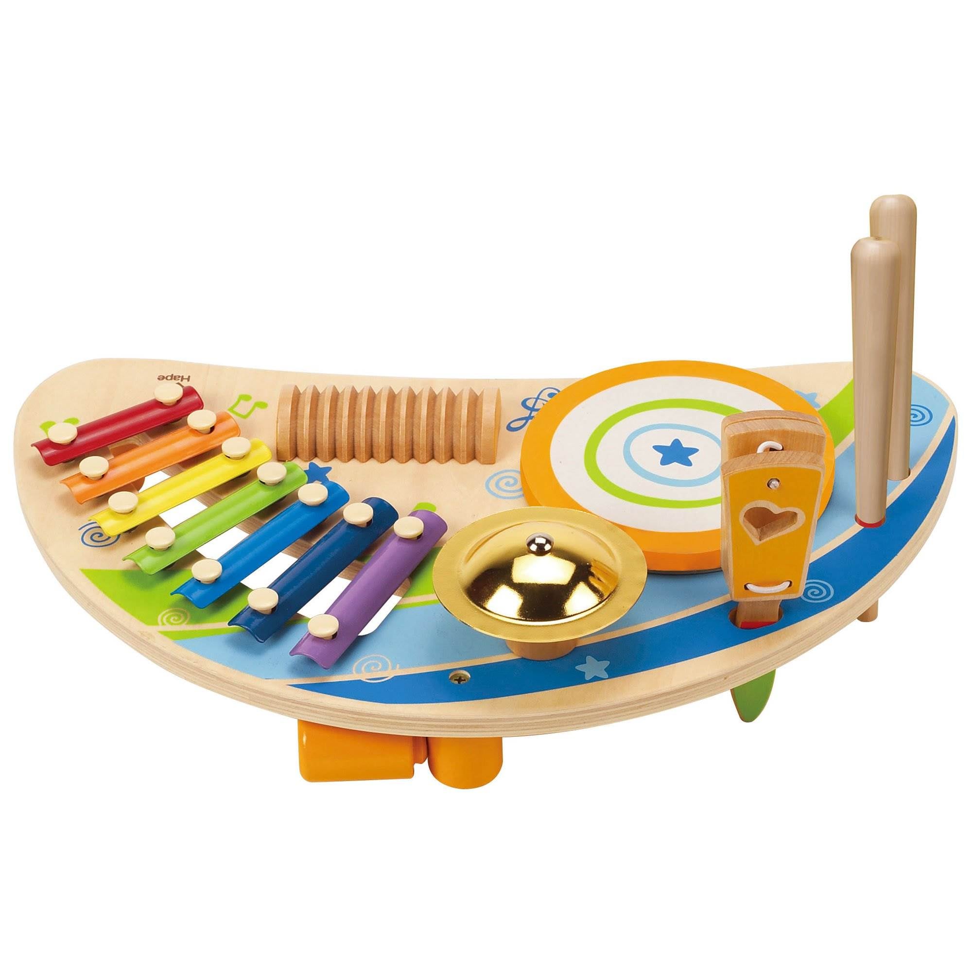 Hape Mighty Mini Band Rainbow Wooden Musical Instrument Percussion Toy (Used)