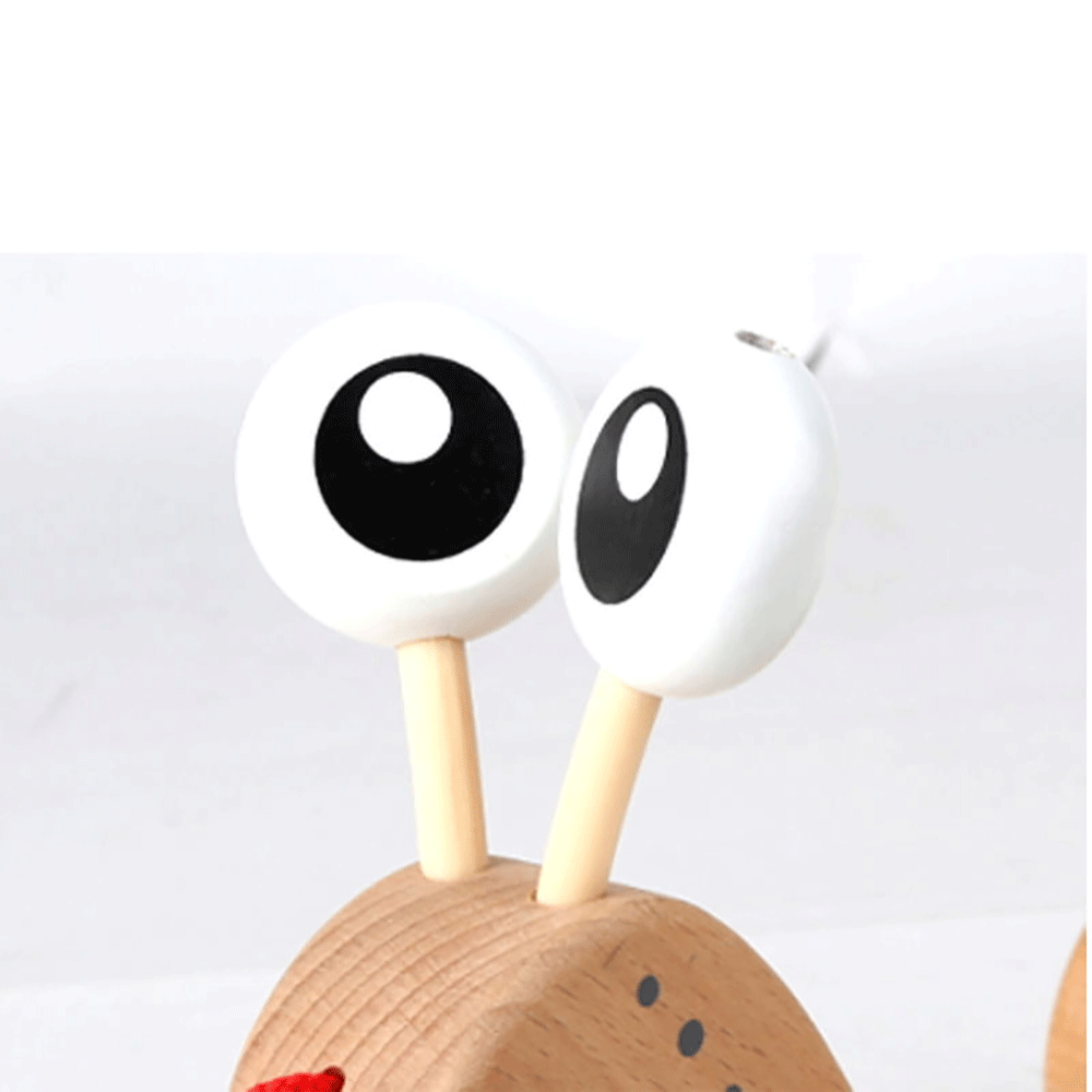 Hape Walk A Long Snail Toddler Development Wooden Push Pull Drag Kid Toy (Used)