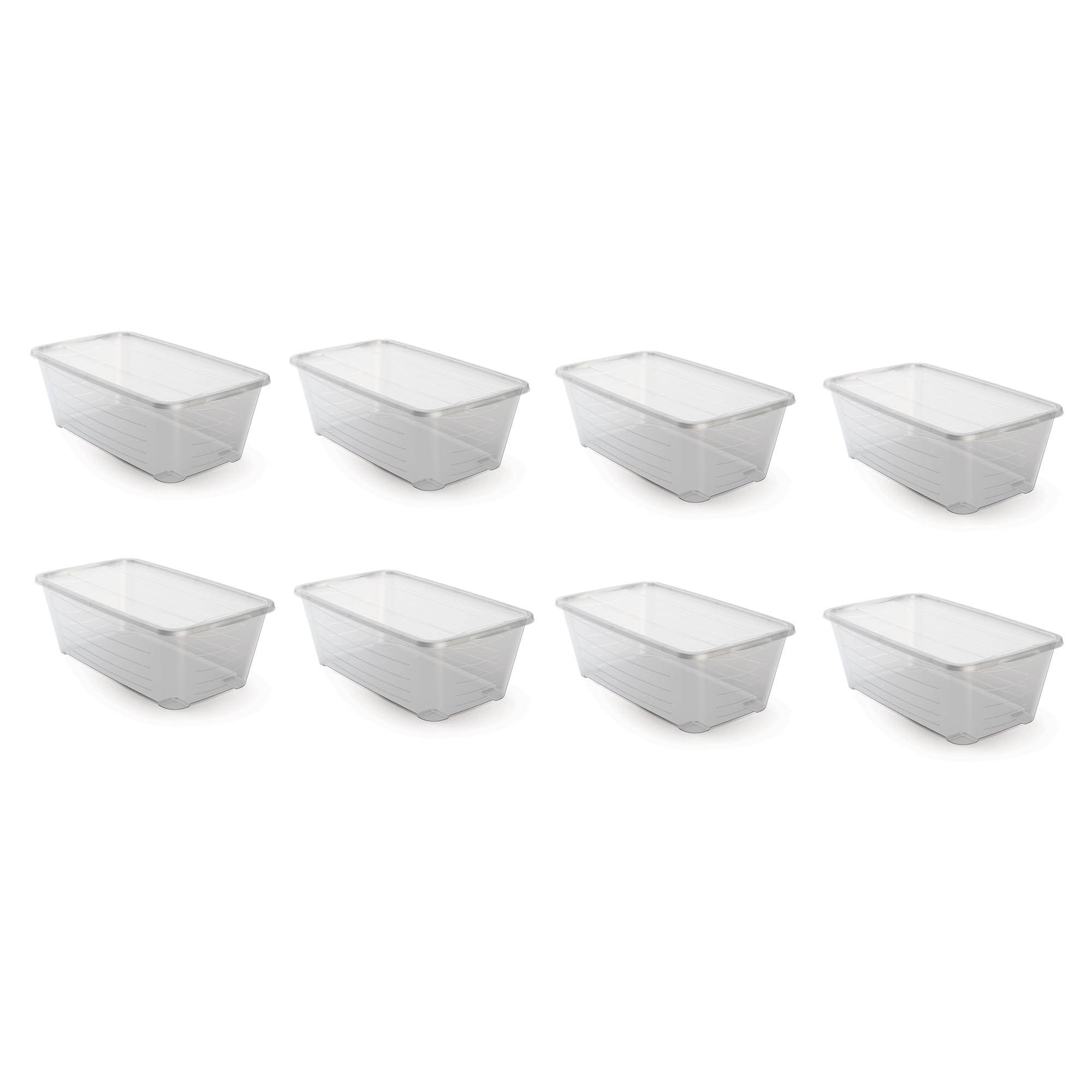 Life Story 6 Quart Rectangular Clear Plastic Protective Storage Shoe Box, 8 Pack - VMInnovations