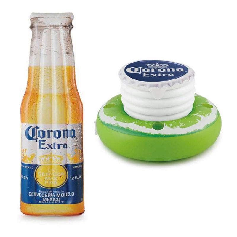 Corona Beer Bottle 68.5" x 22" Inflatable Pool Float Mat + Lime Floating Cooler