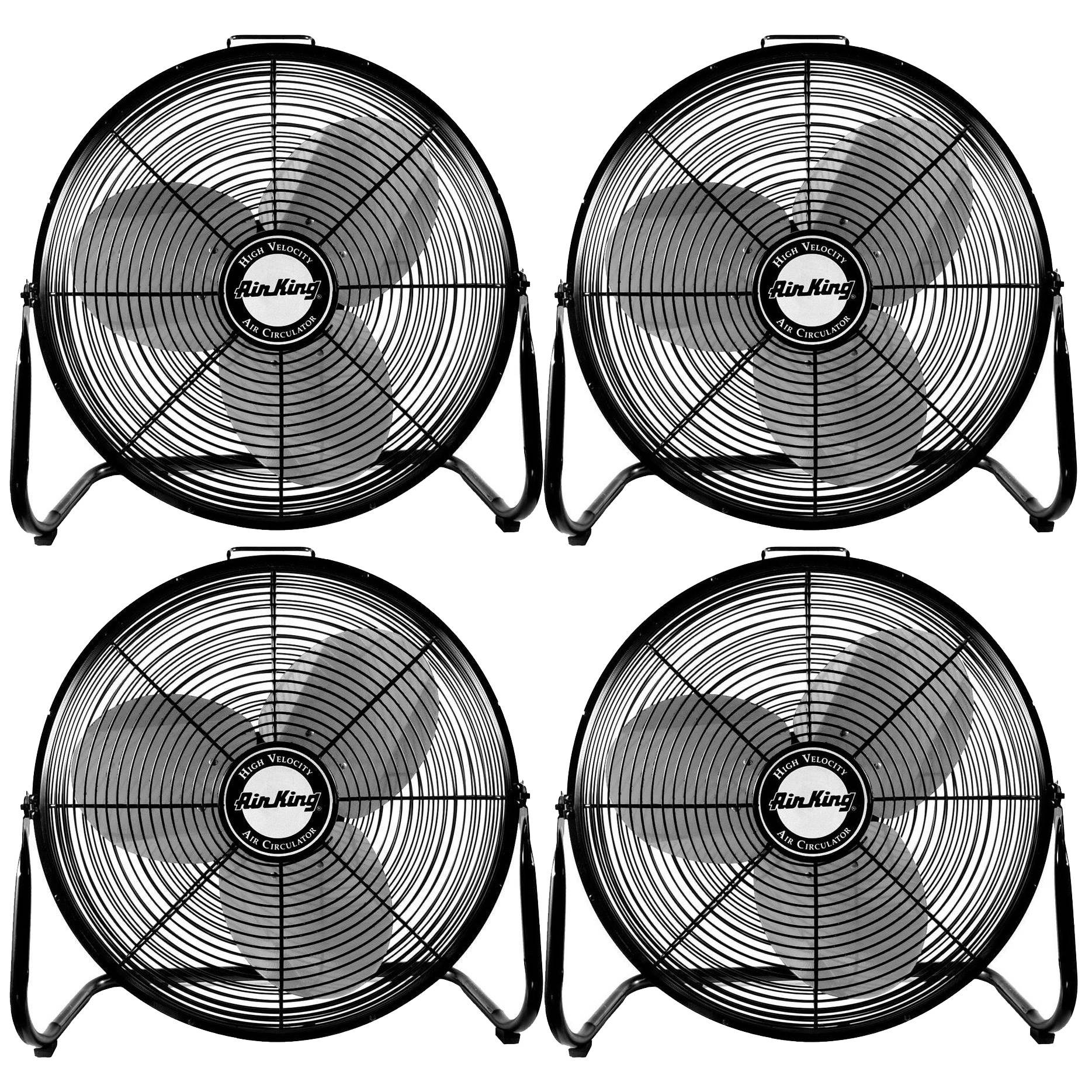 Air King 18" 1/6 HP 3 Speed Heavy Duty Portable Industrial Floor Fan (4 Pack) - VMInnovations