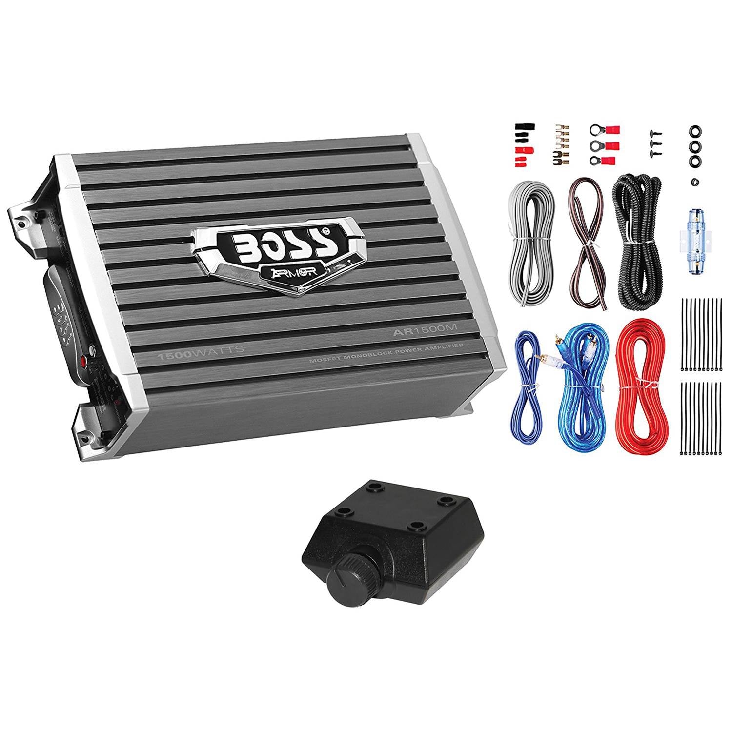 Pyle Dual 12" 1200W Subwoofers + Boss Armor 1500W Monoblock Amp & Wiring Kit