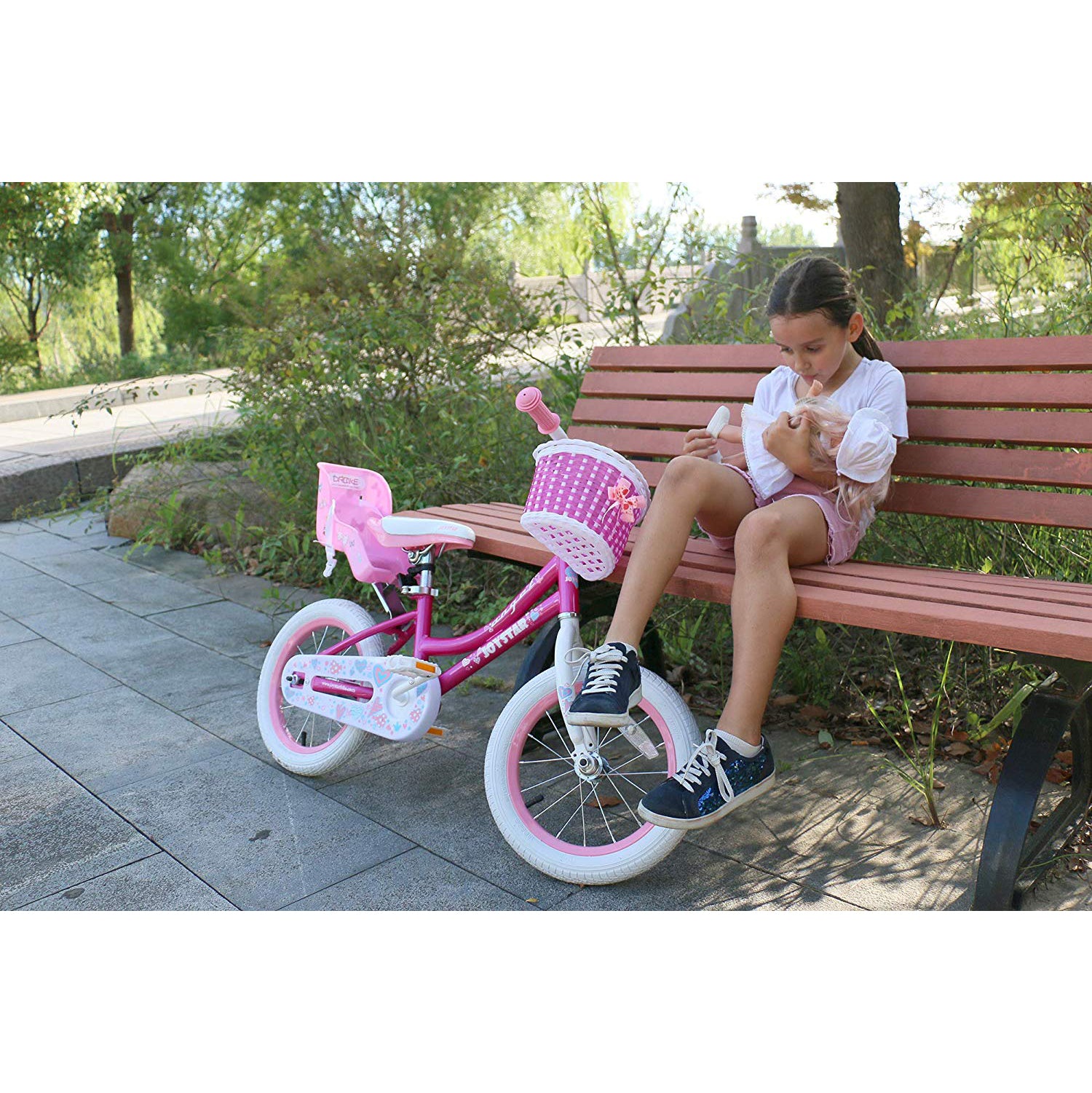 JOYSTAR Angel 16" Ride On Girls Bicycle Kids Bike w/ Training Wheels, (Open Box) - VMInnovations