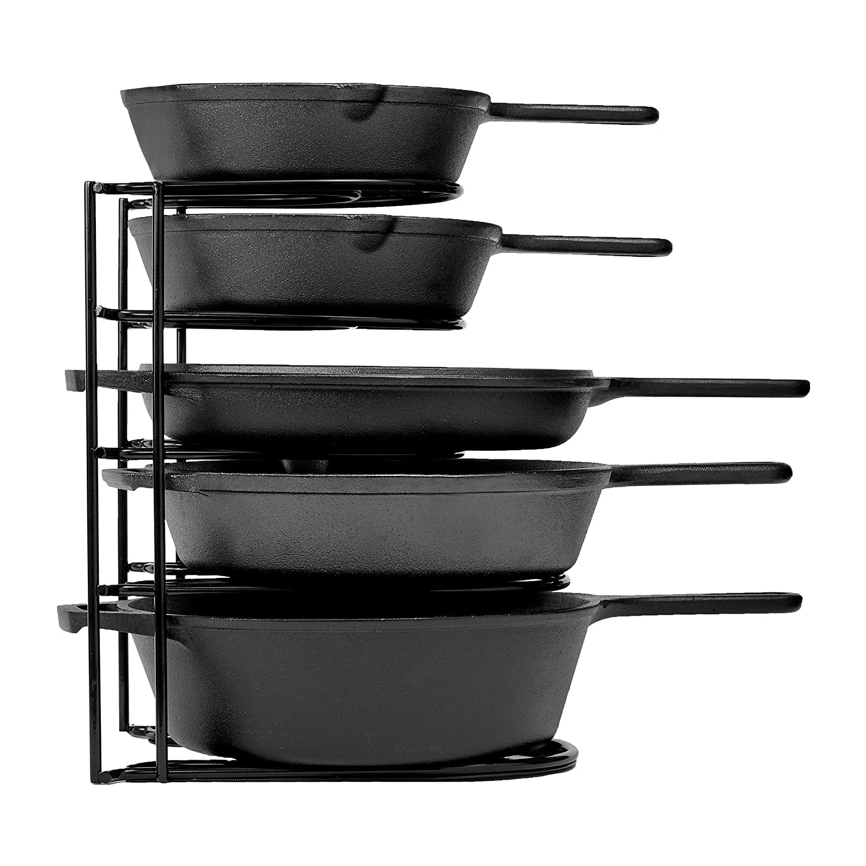 Cuisinel 12.2 In Heavy Duty Extra Large 5 Pan & Pot Organizer 5 Tier Rack, Black