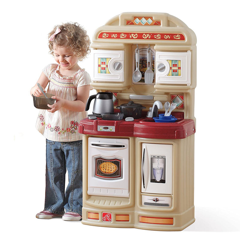 Step2 Cozy Kids Compact Play Pretend Kitchen Playset with 21 Piece Accessory Set