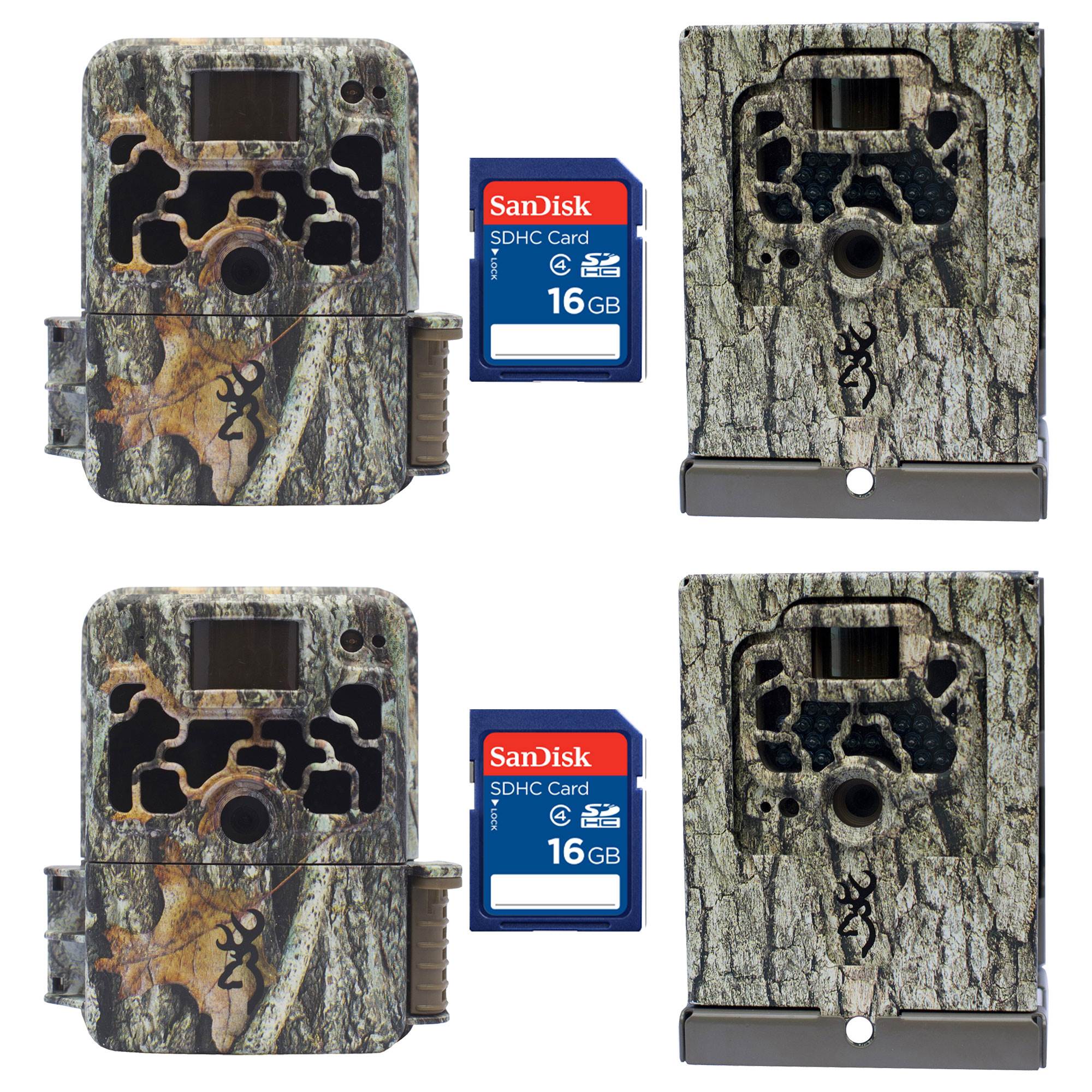 Browning Trail Cameras Dark Ops Elite Game Camera, 2 + Security Boxes & SD Cards