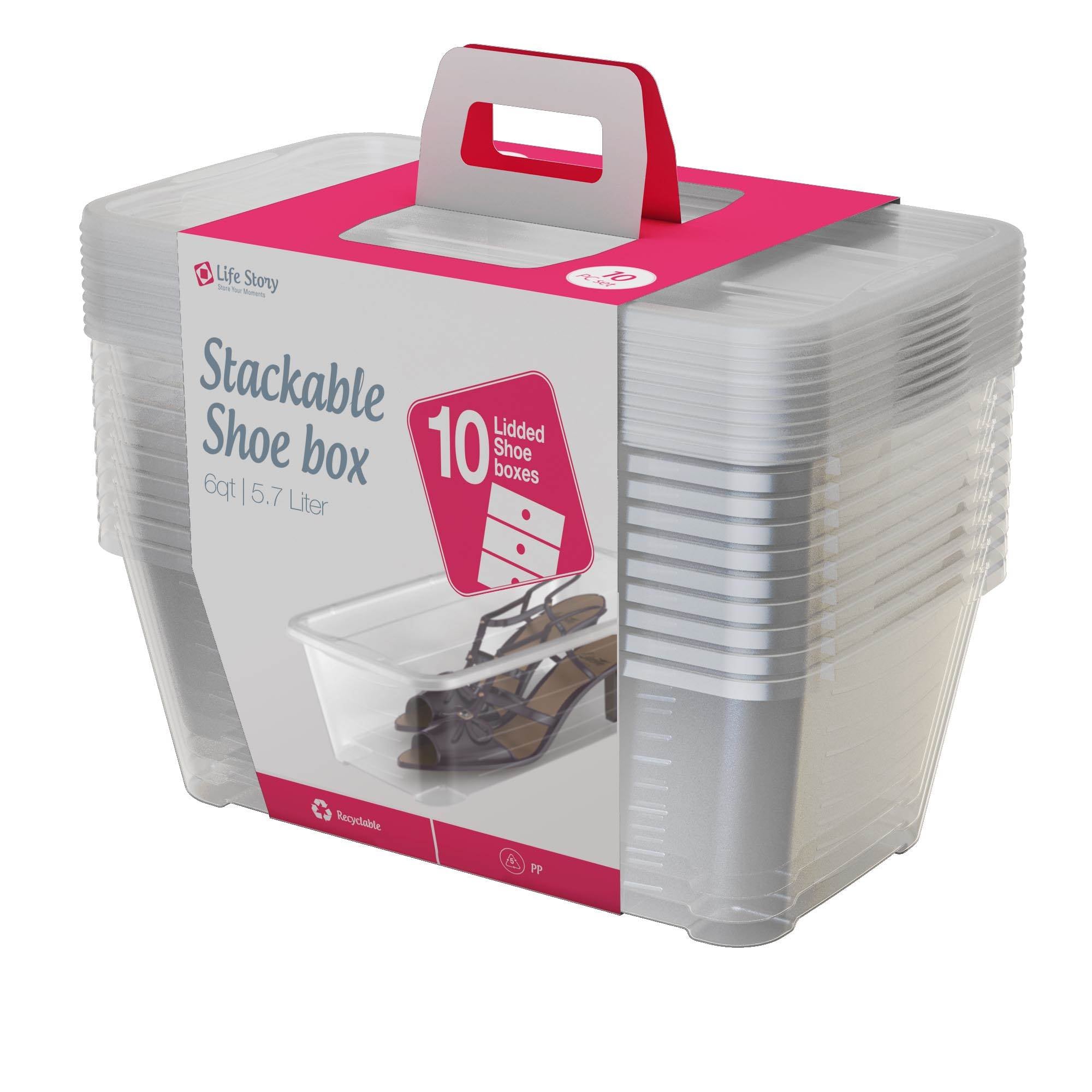 Life Story 5.7/6 Liter/Quart Clear Stacking Storage Box Clear Container, 72 Pack - VMInnovations