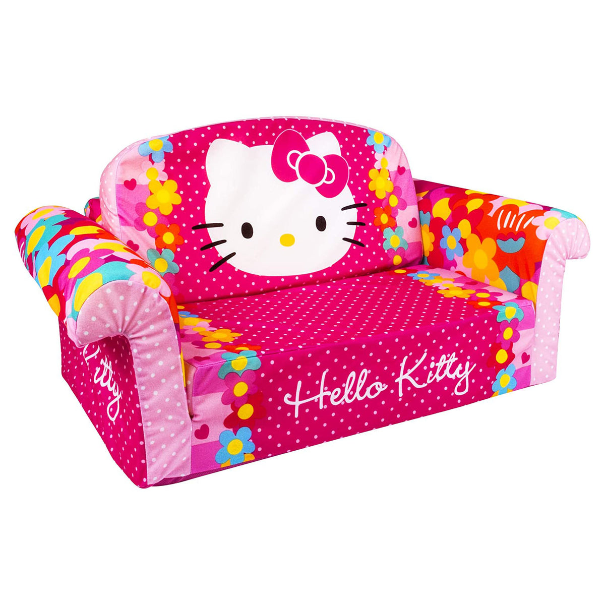 Marshmallow Furniture Children's 2 in 1 Flip Open Foam Kids Sofa, Hello Kitty - VMInnovations