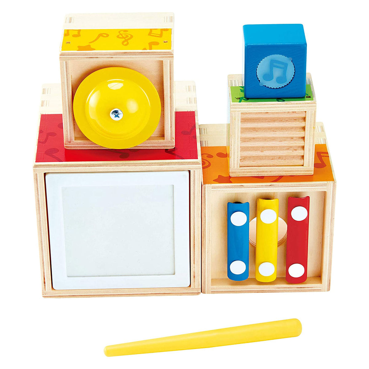 Hape Children's Colorful 6 Piece Wooden Musical Box, Music Toy Set (Open Box)