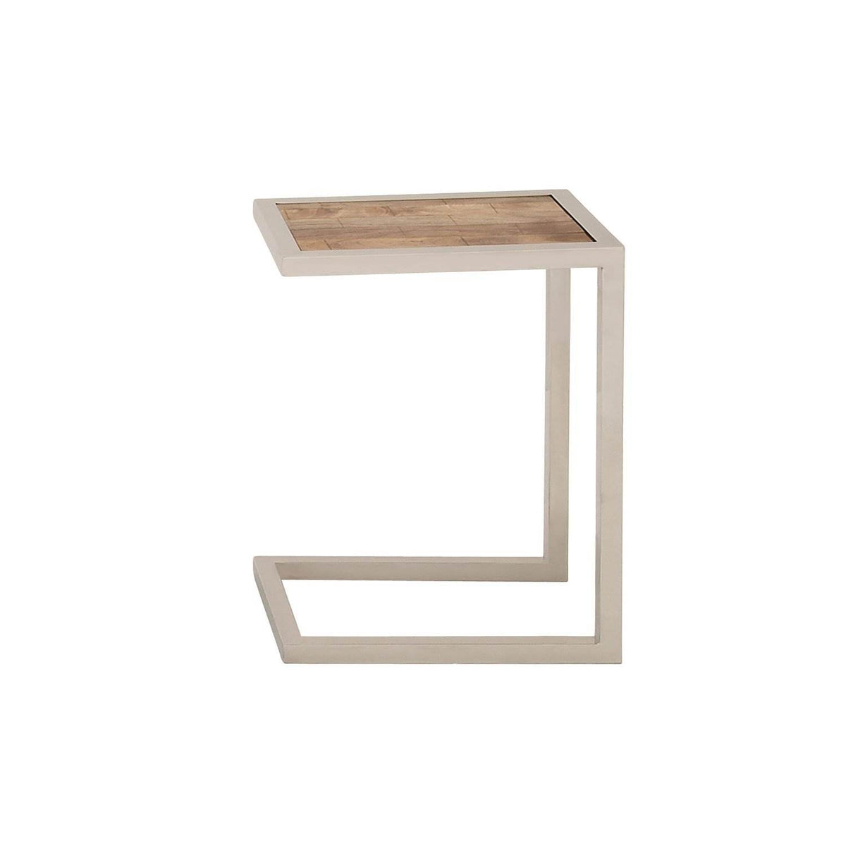 Deco 79 Stainless Steel Wood Nesting Accent Tables (15", 18", 21") (Open Box)