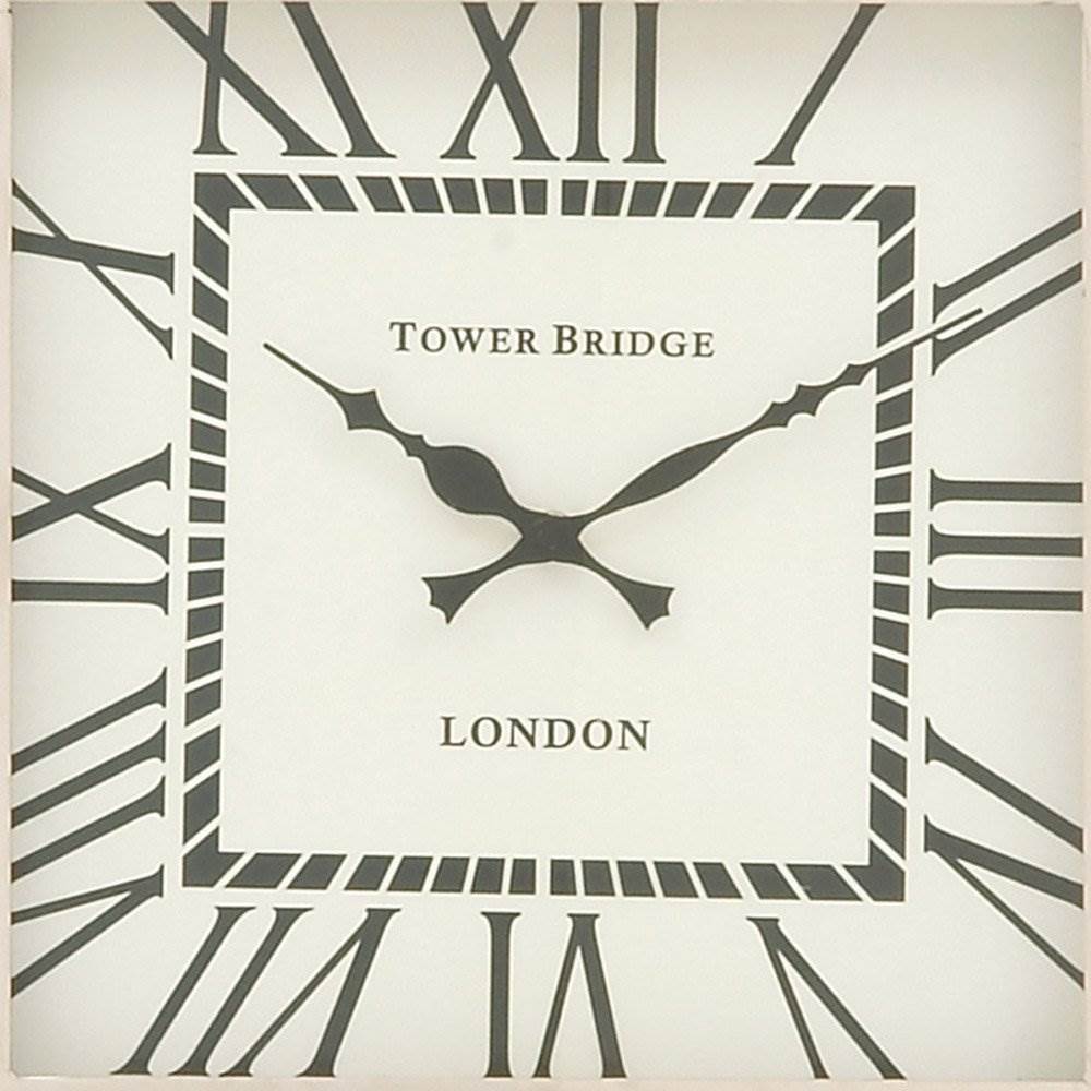 Deco 79 16" Stainless Steel Oak Finish Square Wall Clock Home Decor (Damaged)