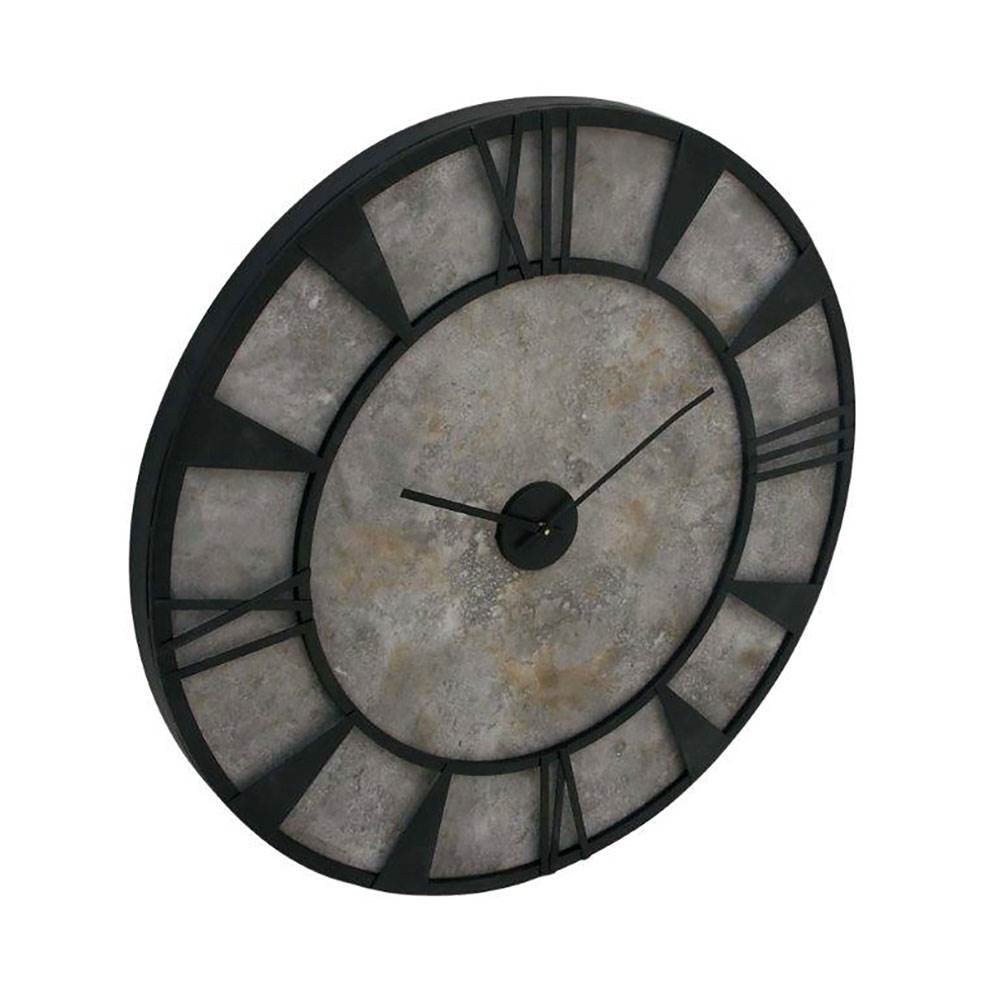 Deco 79 Rustic Large Round Wood & Metal Home Decor Wall Clock (For Parts)