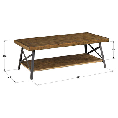 Wallace & Bay Chandler Rustic Coffee Table and Pair of Square Side End Tables