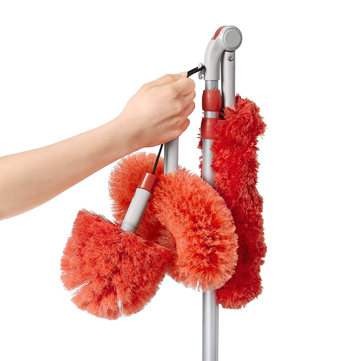 OXO Good Grips 3-In-1 Long Reach Microfiber Dusting System, Orange (Open Box)