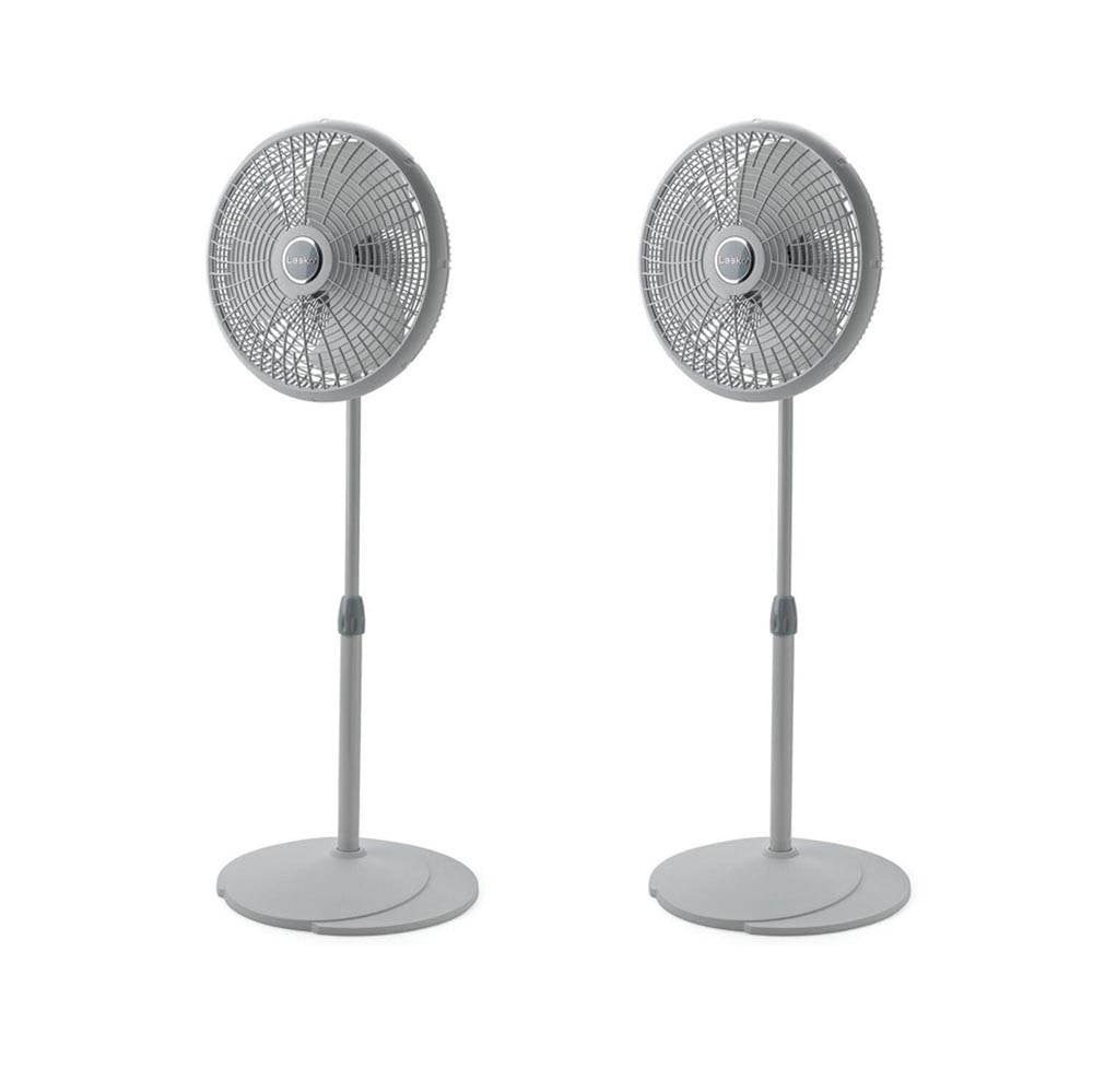 Lasko 16 Inch 3 Speed Adjustable Oscillating Performance Pedestal Fan, 2 Pack