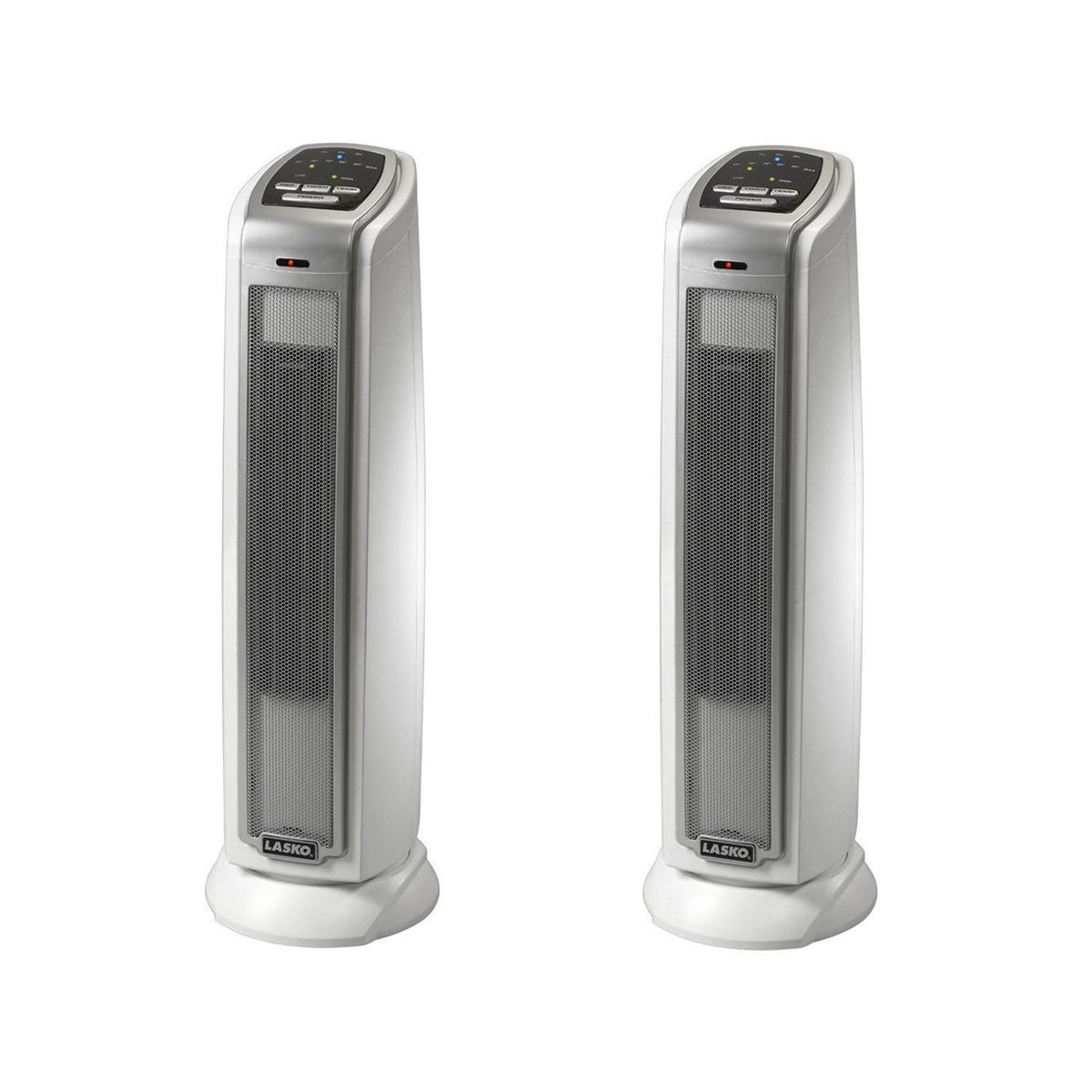 Lasko 1500W Portable Electronic Thermostat Ceramic Tower Space Heater (2 Pack)
