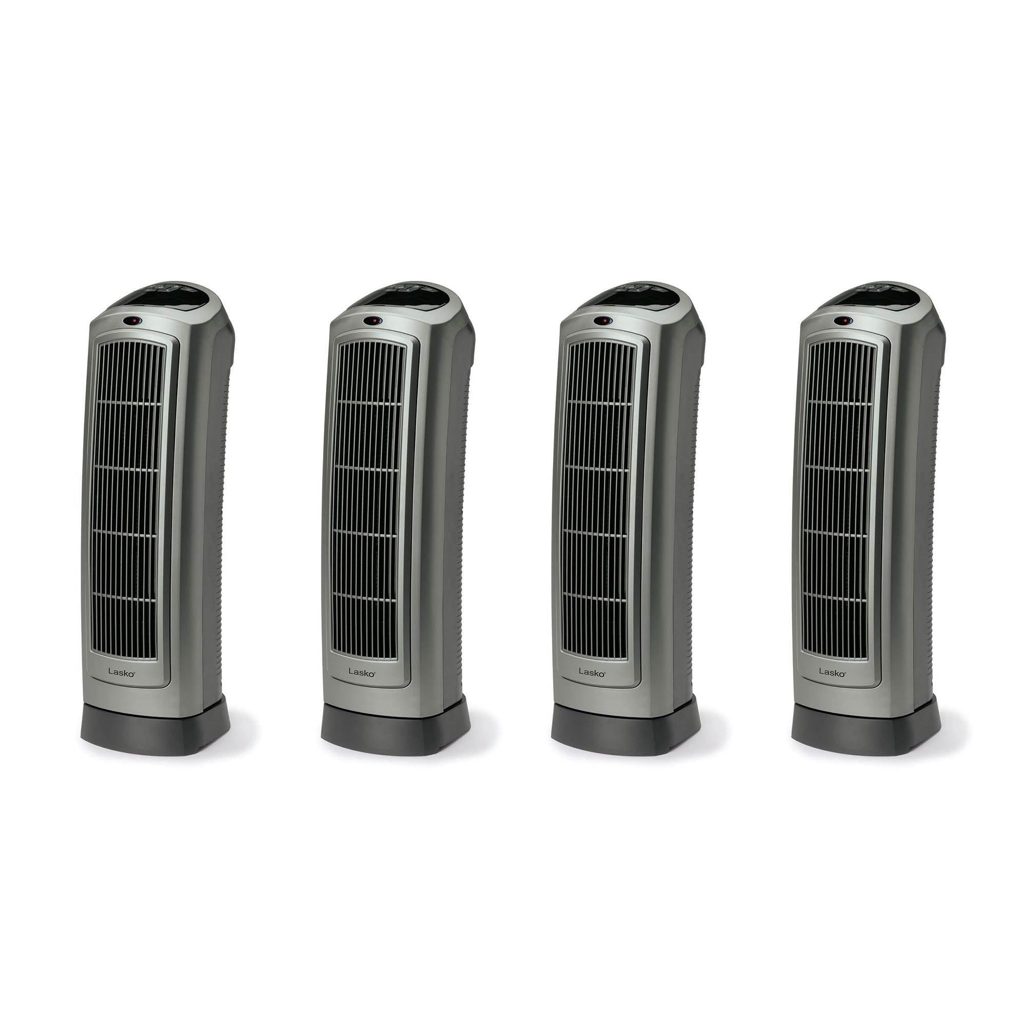 Lasko 1500W Portable Oscillating Ceramic Heater Tower w/ Digital Display, 4 Pack - VMInnovations