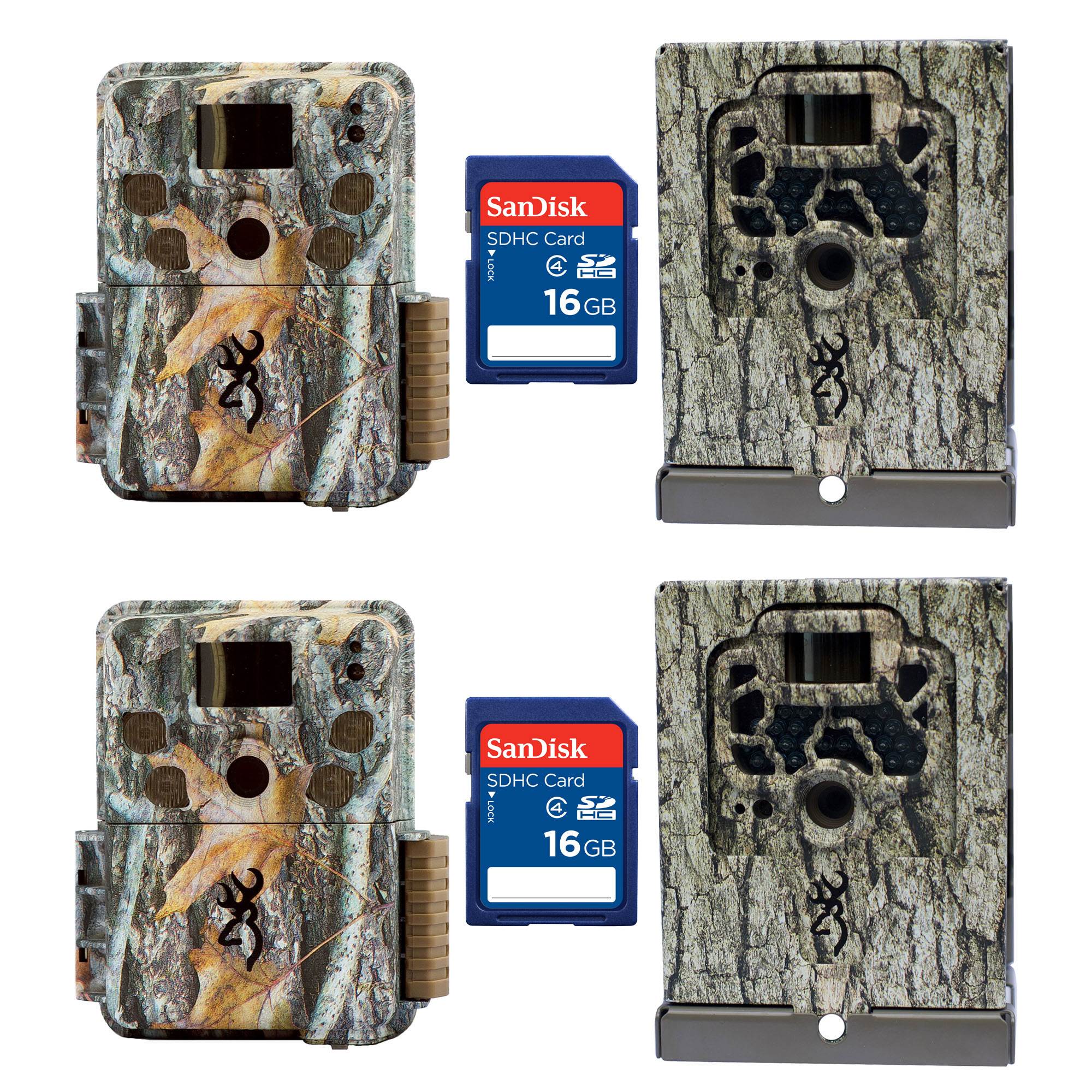 Browning Trail Cameras Strike Force Pro Game Camera, 2 Pack + Boxes & SD Cards