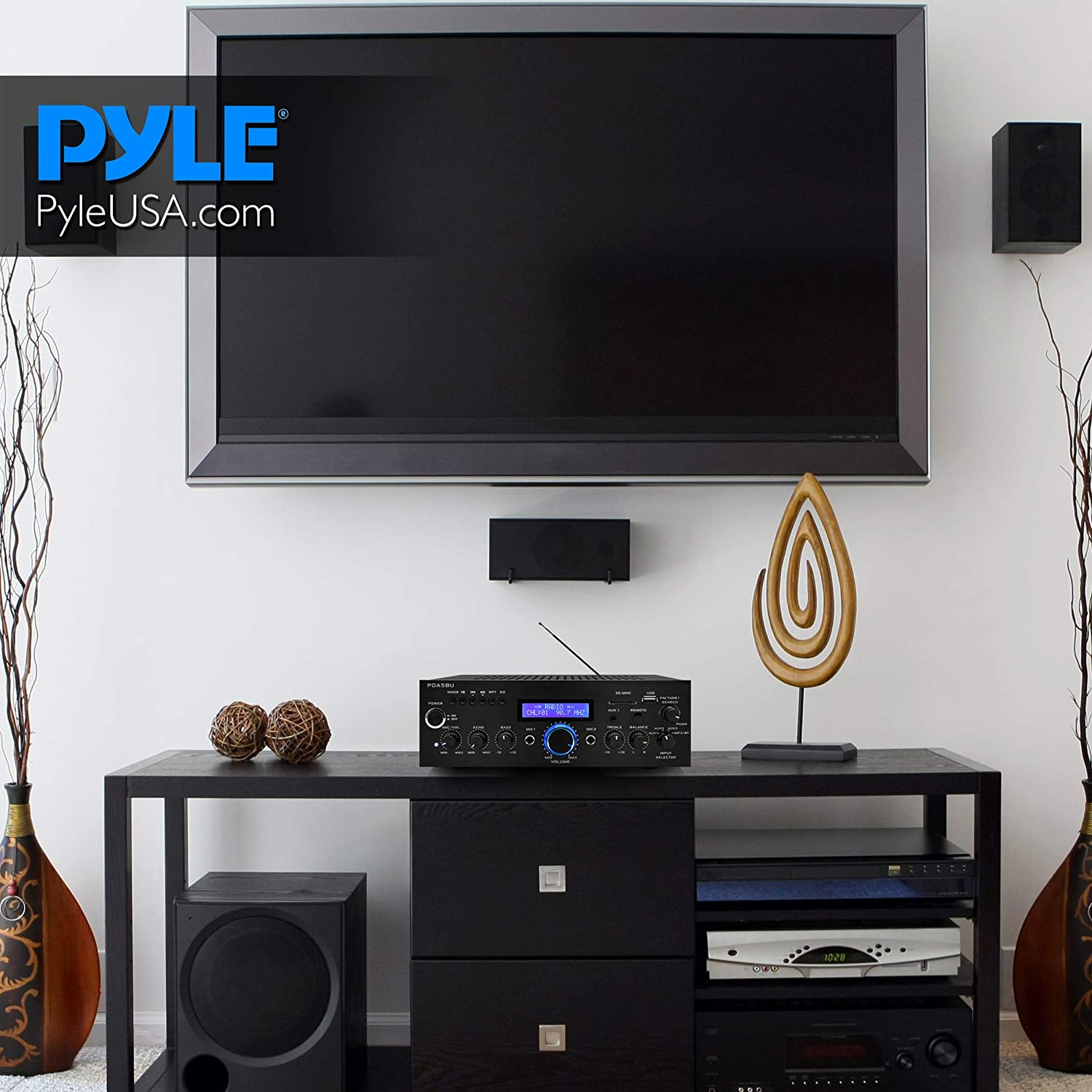 Pyle Home 200 Watt AM/FM AUX/USB Bluetooth Home Stereo Amplifier System (Used) - VMInnovations