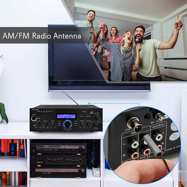 Pyle Home 200 Watt AM/FM AUX/USB Bluetooth Stereo Amplifier System (Open Box) - VMInnovations