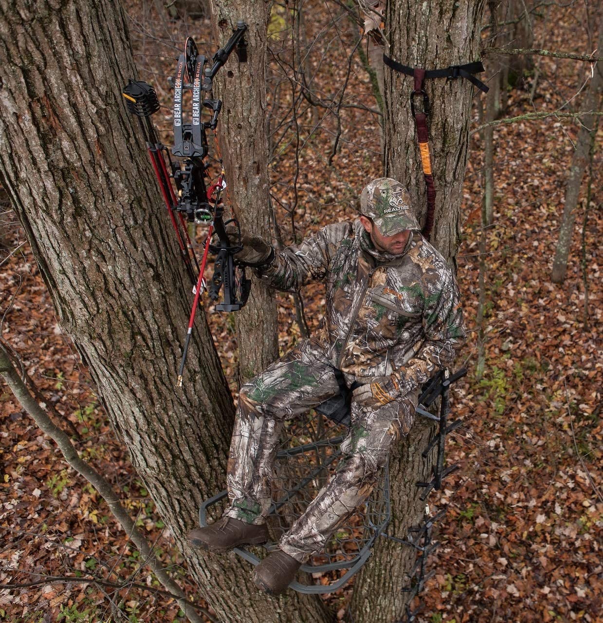 Hawk Helium Kickback LVL Hang-On Tree Stand with Leg Extension Footrest (2 Pack) - VMInnovations