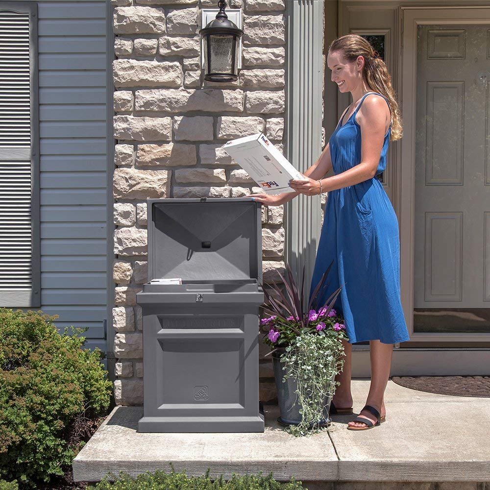 Step2 Deluxe Outdoor Mail Package Delivery Box Container, Manor Gray (Damaged)