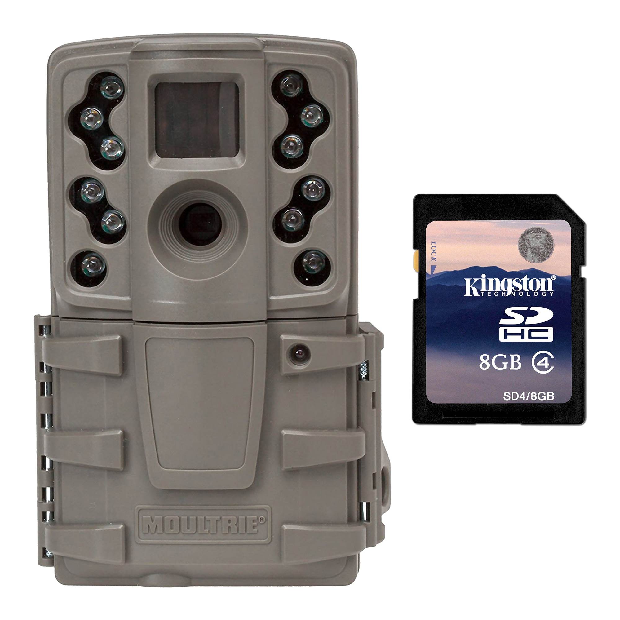 Moultrie A20 12MP Low Glow Infrared Mini Hunting Game Trail Camera + 8GB SD Card