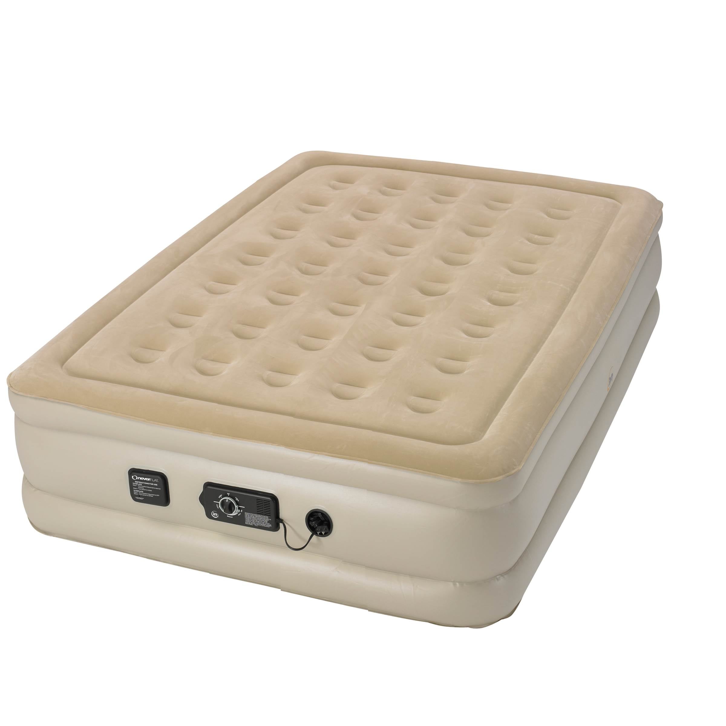 Serta Raised Queen Air Bed Mattress with Built-In neverFLAT AC Air Pump